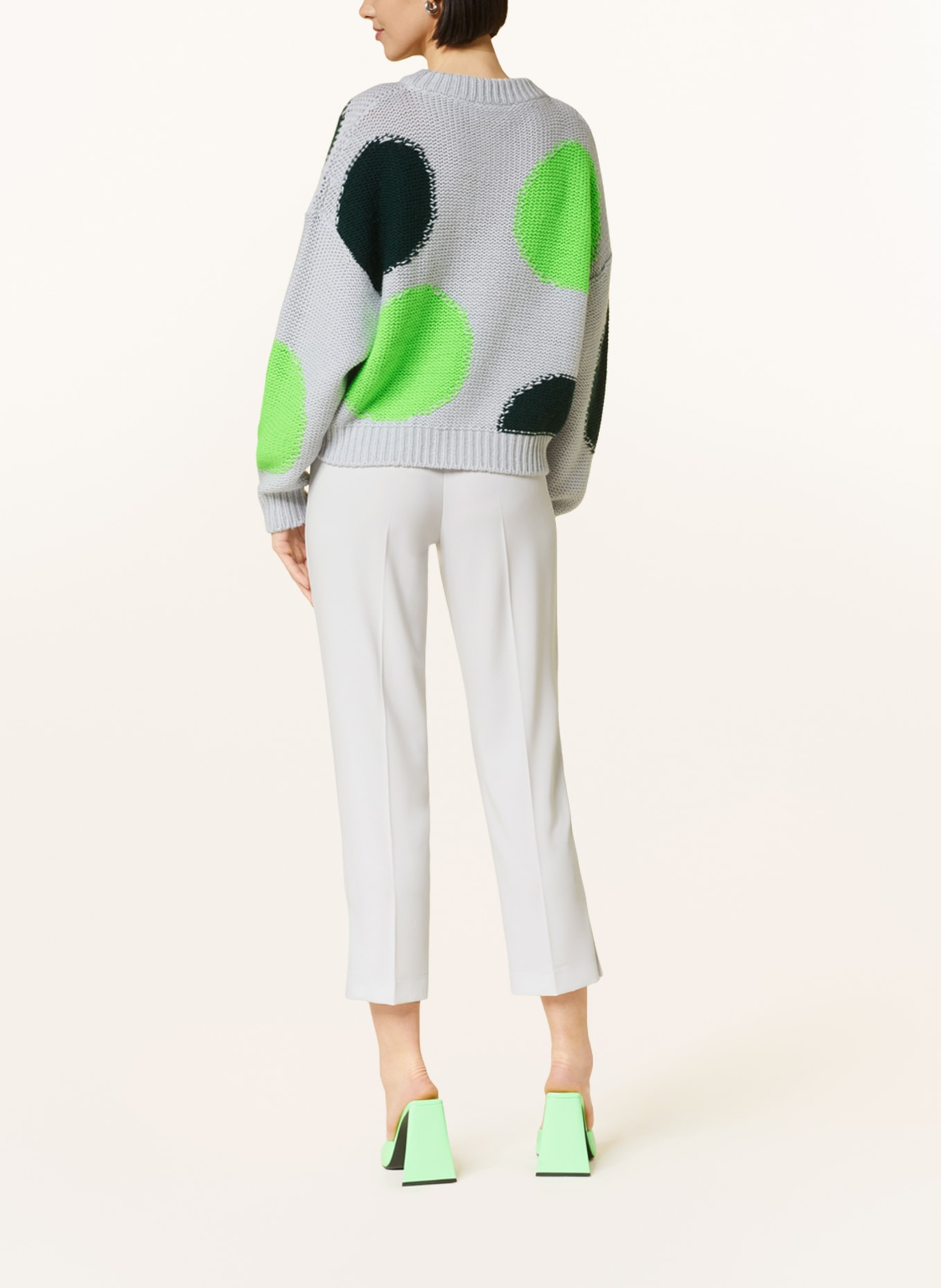 ESSENTIEL ANTWERP Oversized-Pullover, Farbe: HELLBLAU/ NEONGRÜN/ DUNKELGRÜN (Bild 3)