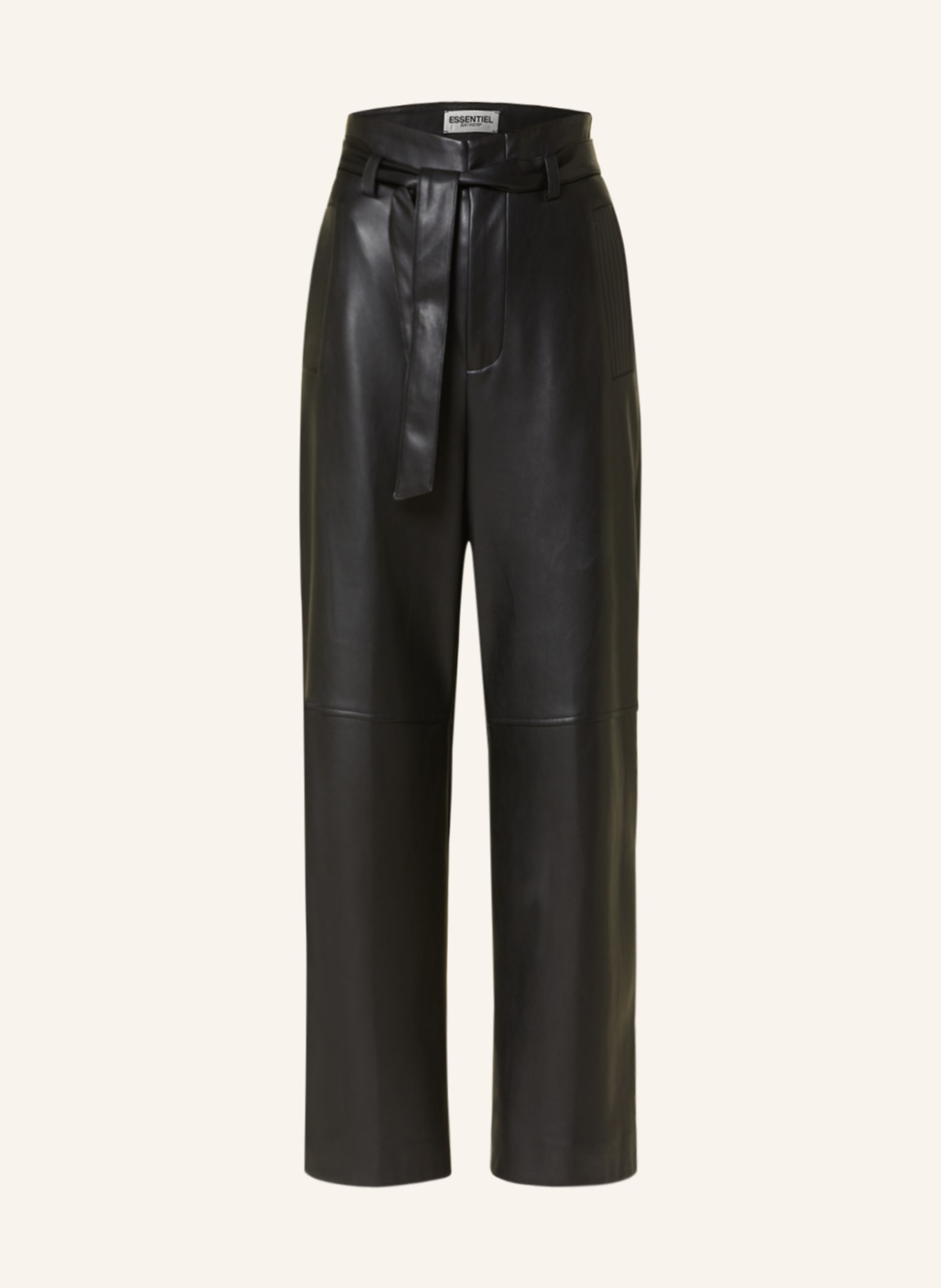 ESSENTIEL ANTWERP Trousers ENCOUNTER in leather look, Color: BLACK (Image 1)