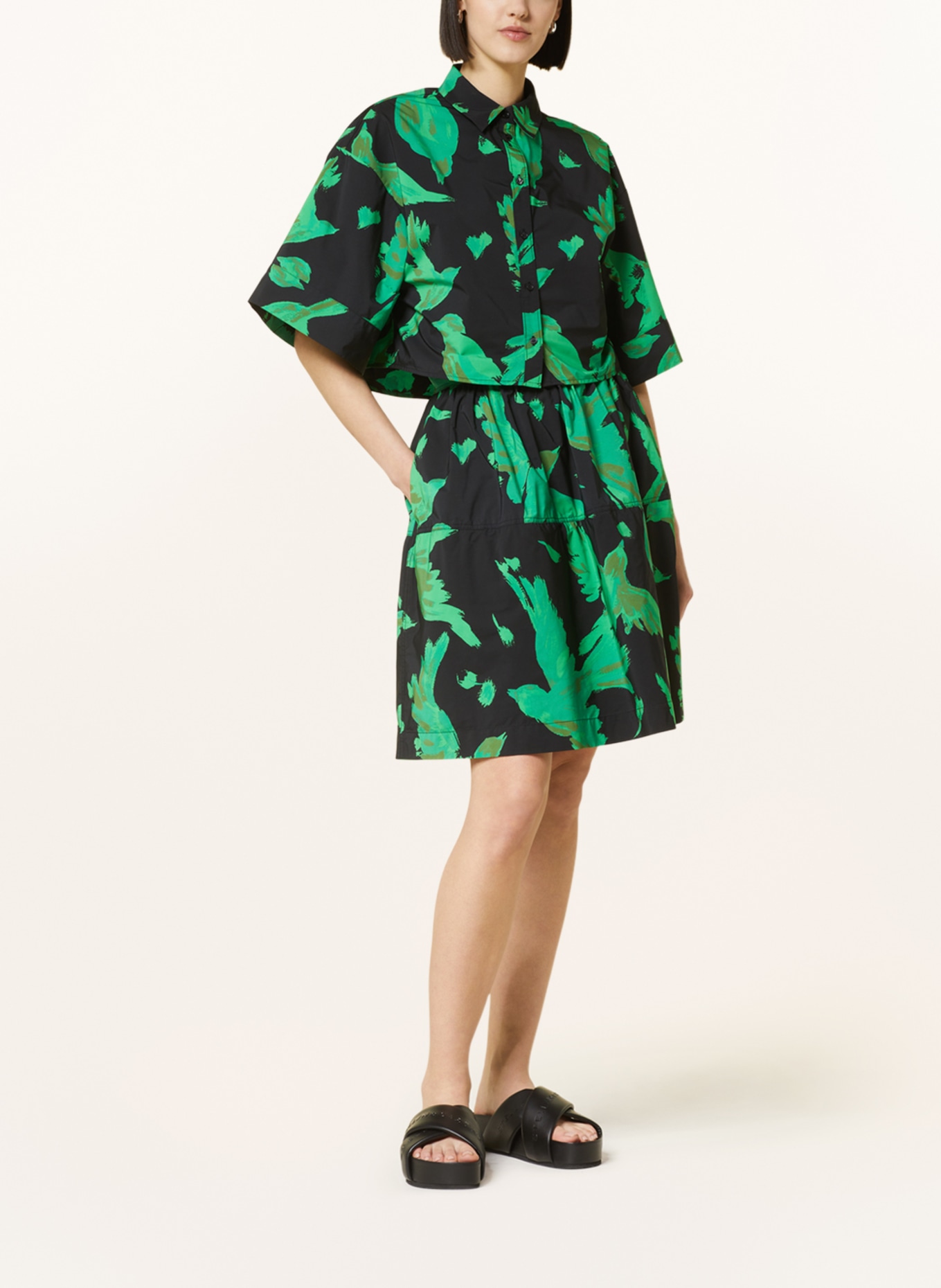 ESSENTIEL ANTWERP Skirt EVERAFTER, Color: BLACK/ GREEN (Image 2)