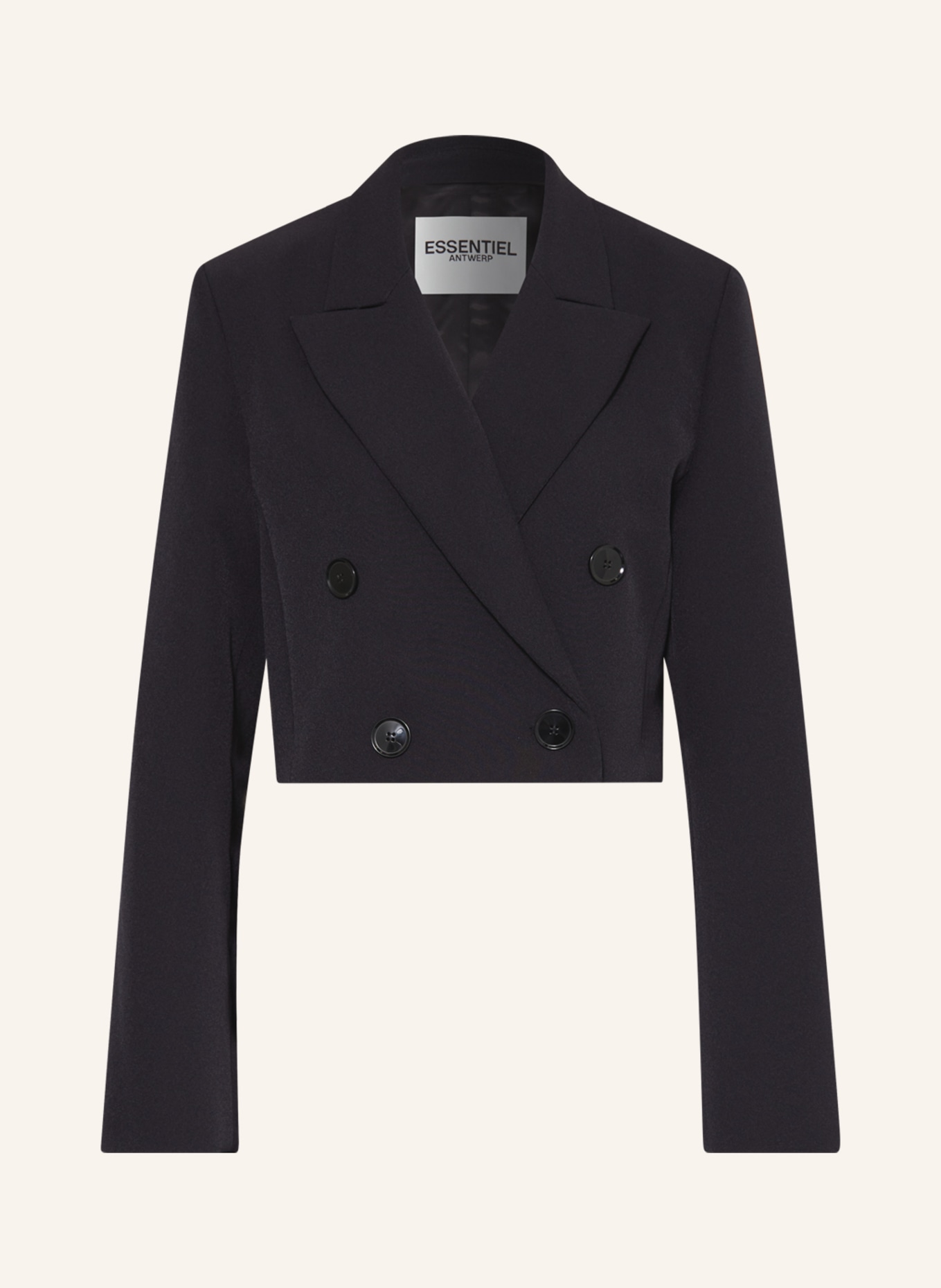 ESSENTIEL ANTWERP Cropped blazer EMERGENCIA, Color: BLACK (Image 1)