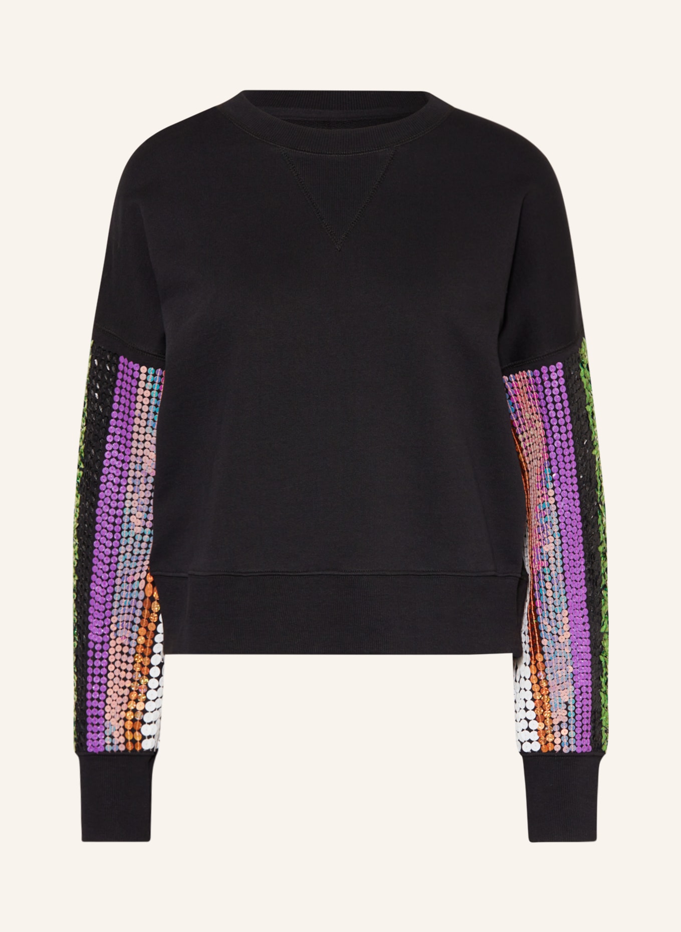 ESSENTIEL ANTWERP Sweatshirt EQUINS with sequins, Color: BLACK (Image 1)