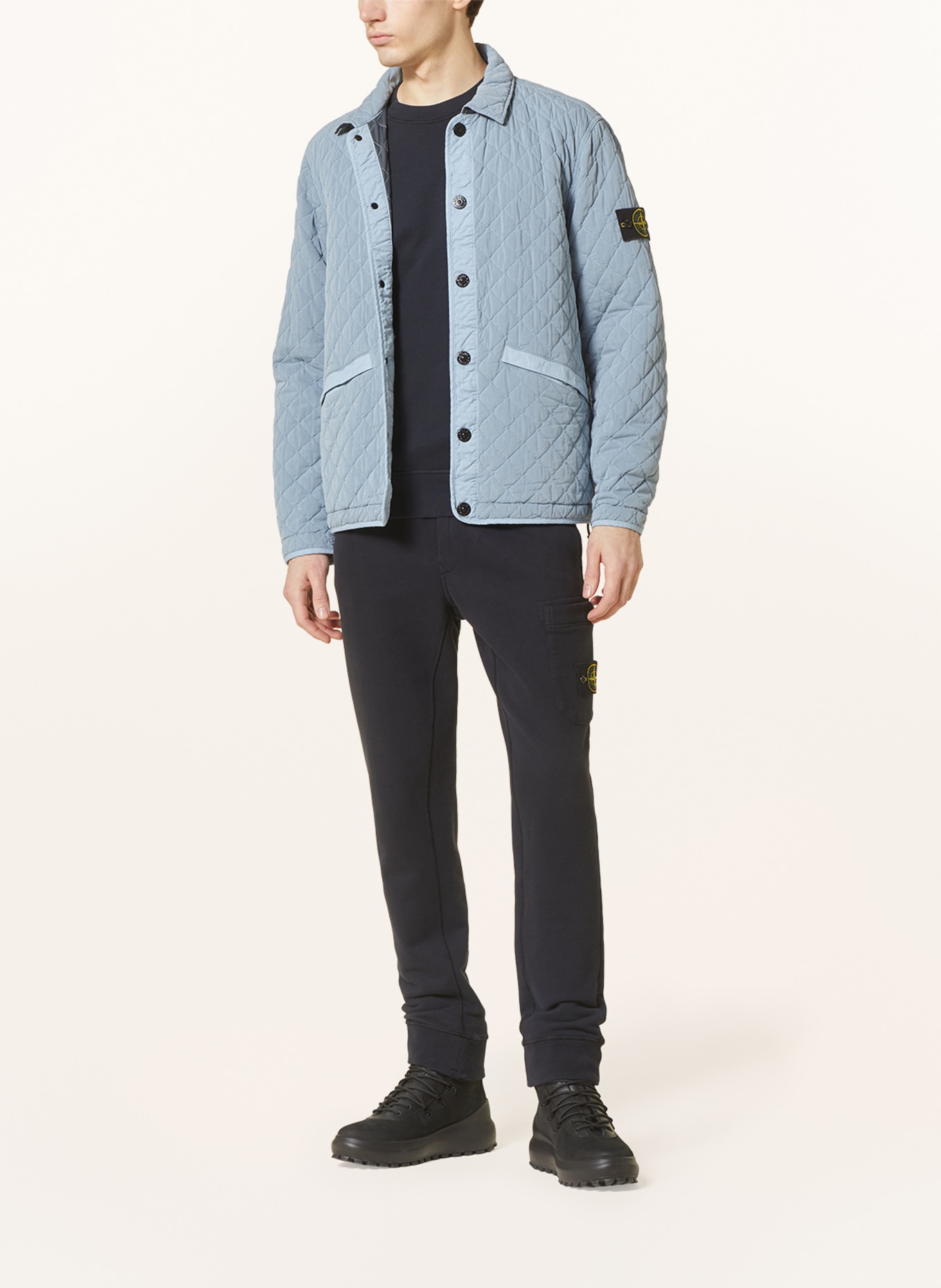 STONE ISLAND Quilted jacket, Color: BLUE GRAY (Image 2)