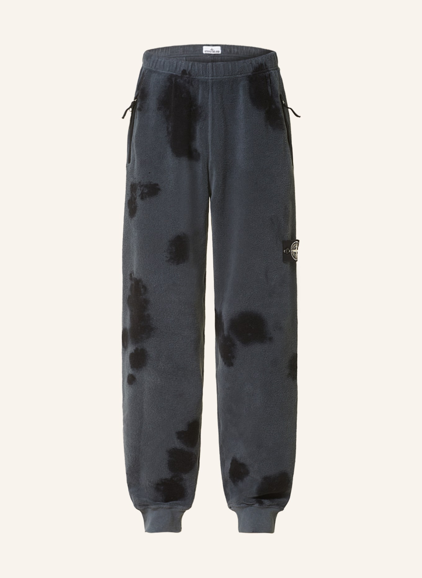 STONE ISLAND Fleece pants in jogger style, Color: DARK GRAY/ BLACK (Image 1)