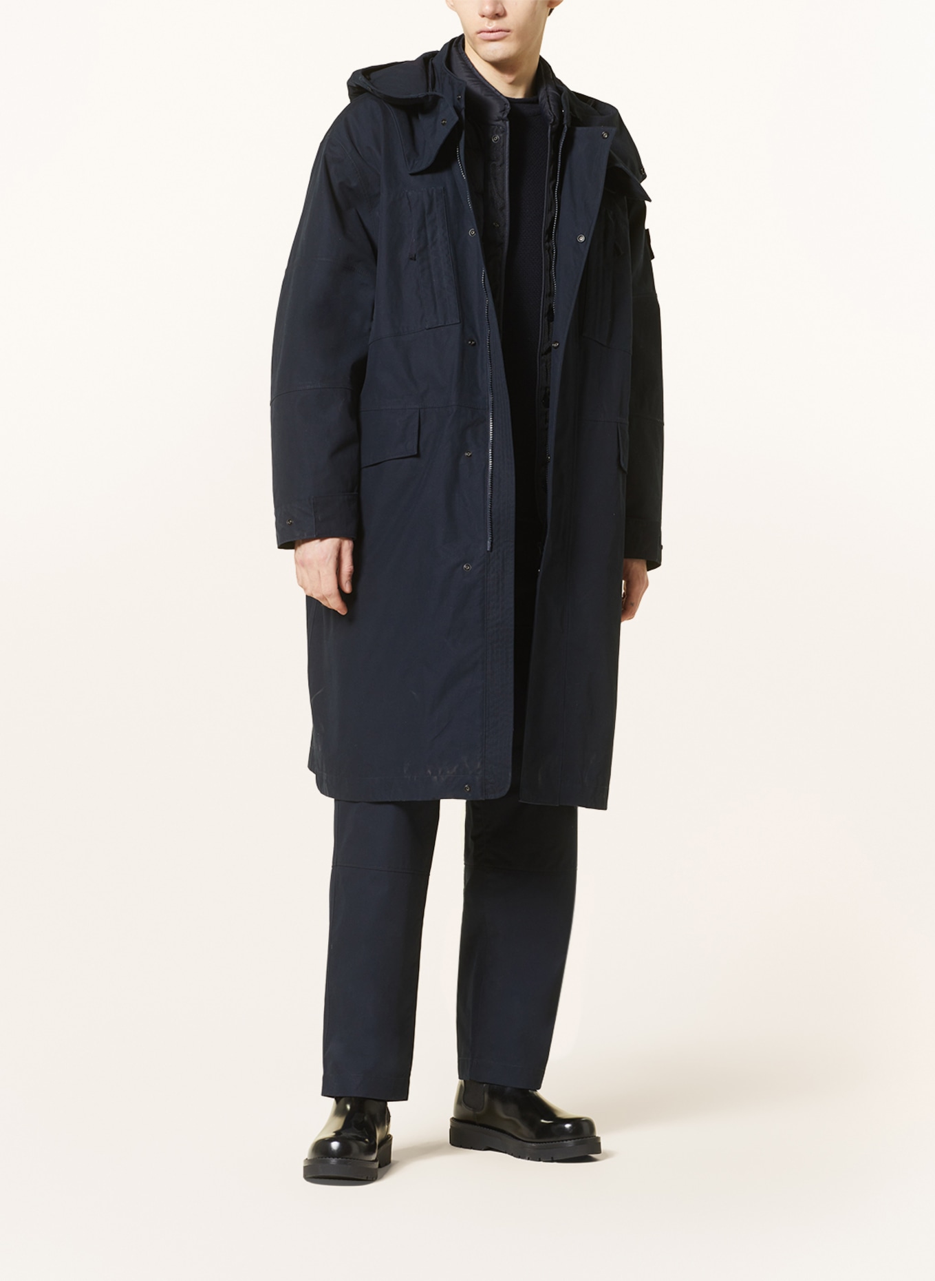 STONE ISLAND 3-in-1-down coat with detachable hood, Color: DARK BLUE (Image 2)