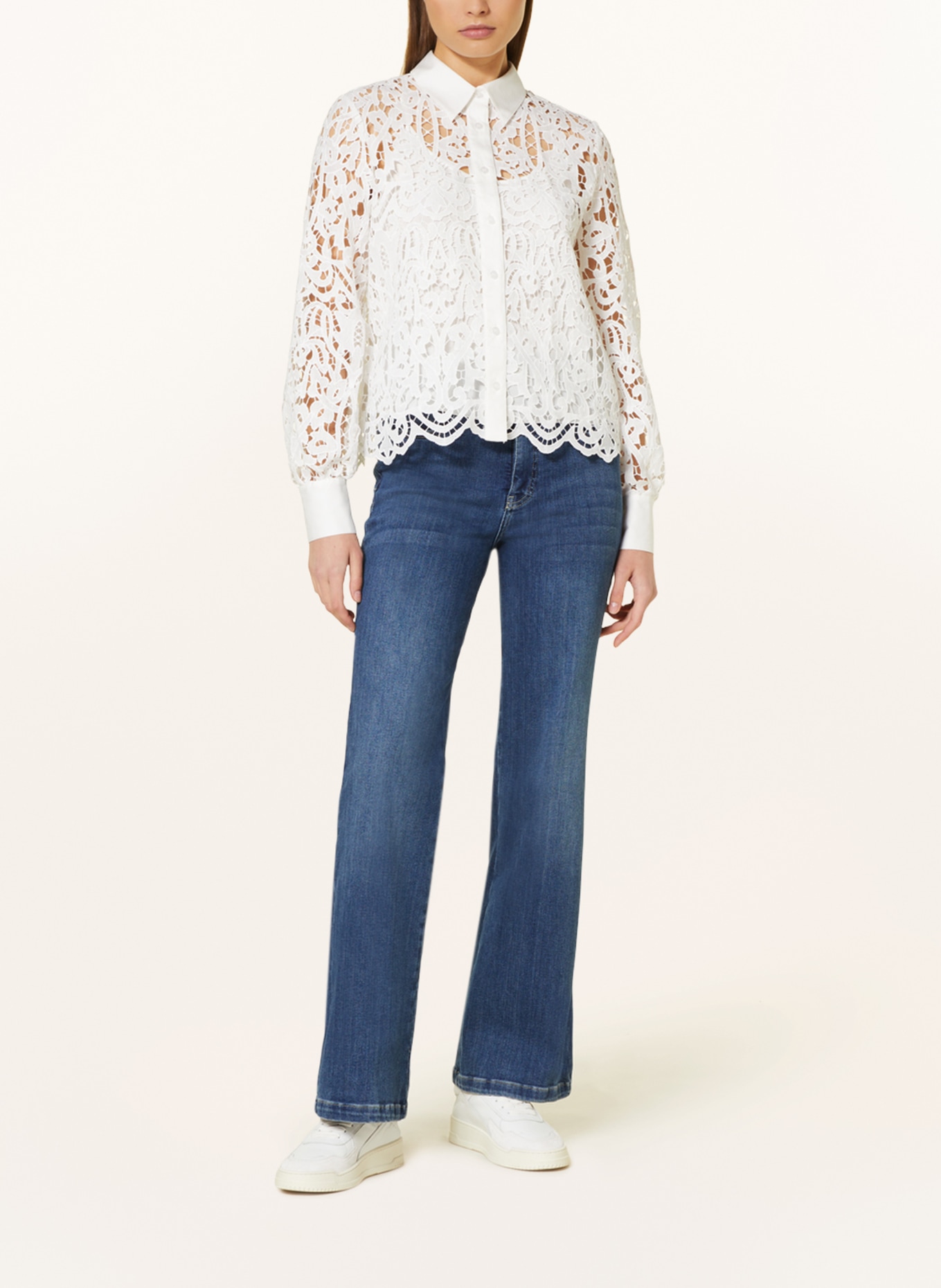 MARC AUREL Lace shirt blouse, Color: WHITE (Image 2)