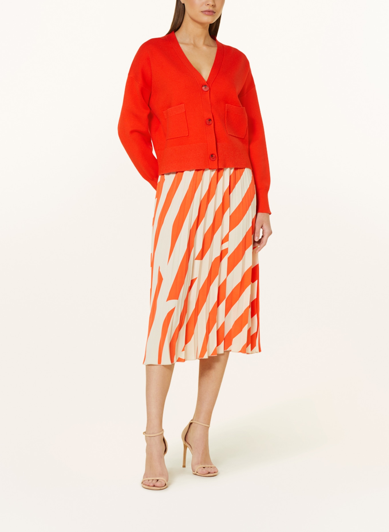 MARC AUREL Pleated skirt, Color: ORANGE/ LIGHT BROWN (Image 2)