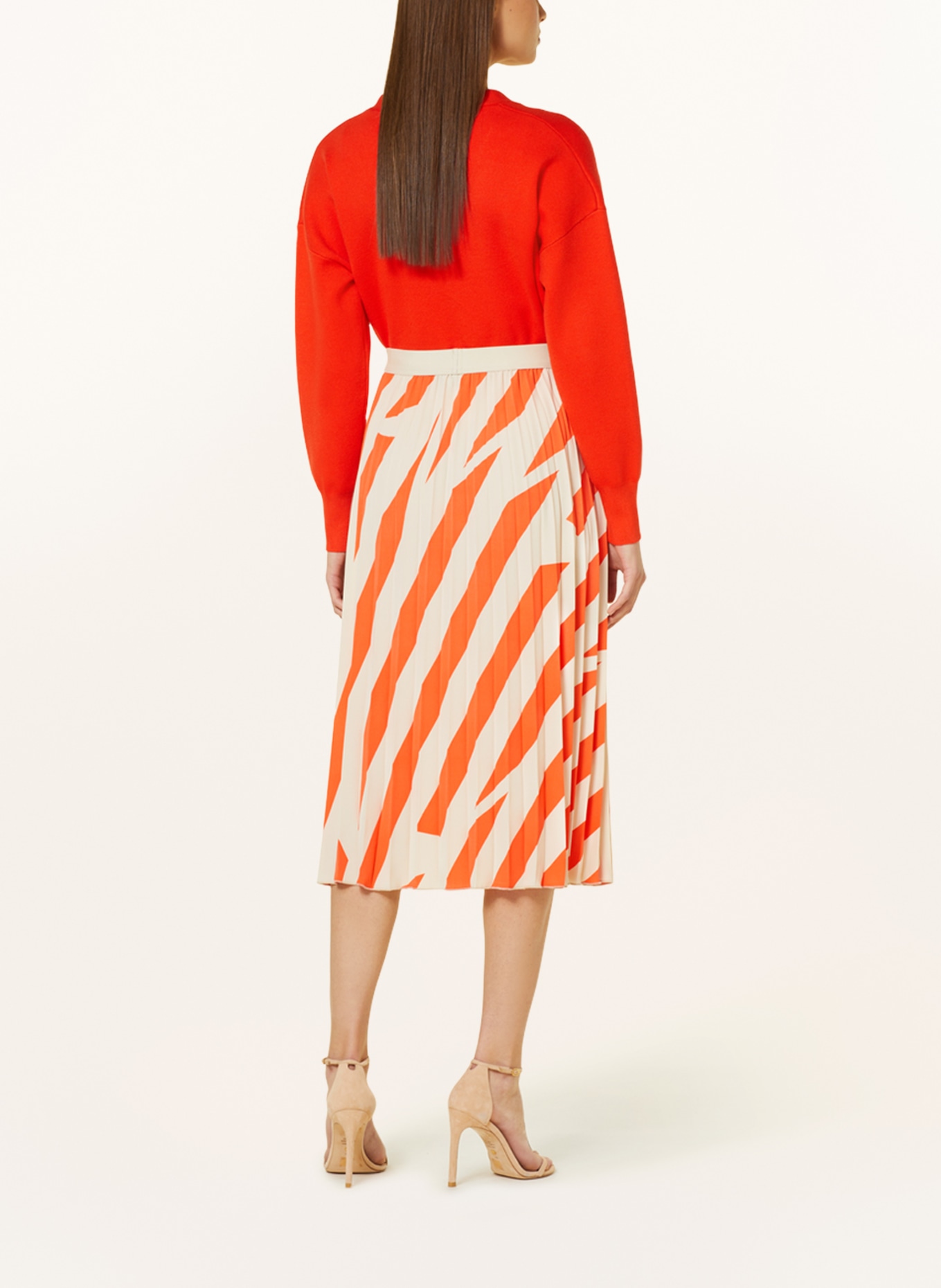 MARC AUREL Pleated skirt, Color: ORANGE/ LIGHT BROWN (Image 3)