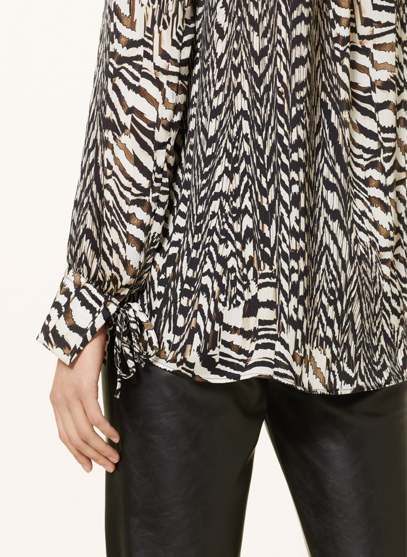 MARC AUREL Shirt blouse, Color: BLACK/ CREAM (Image 4)