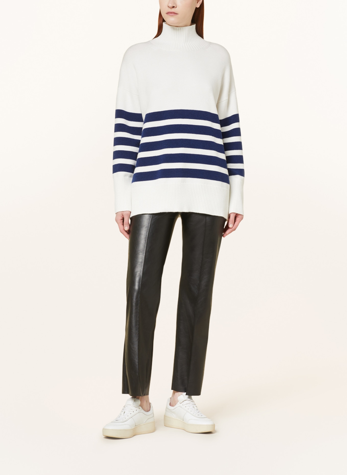 MARC AUREL Turtleneck sweater, Color: WHITE/ DARK BLUE (Image 2)