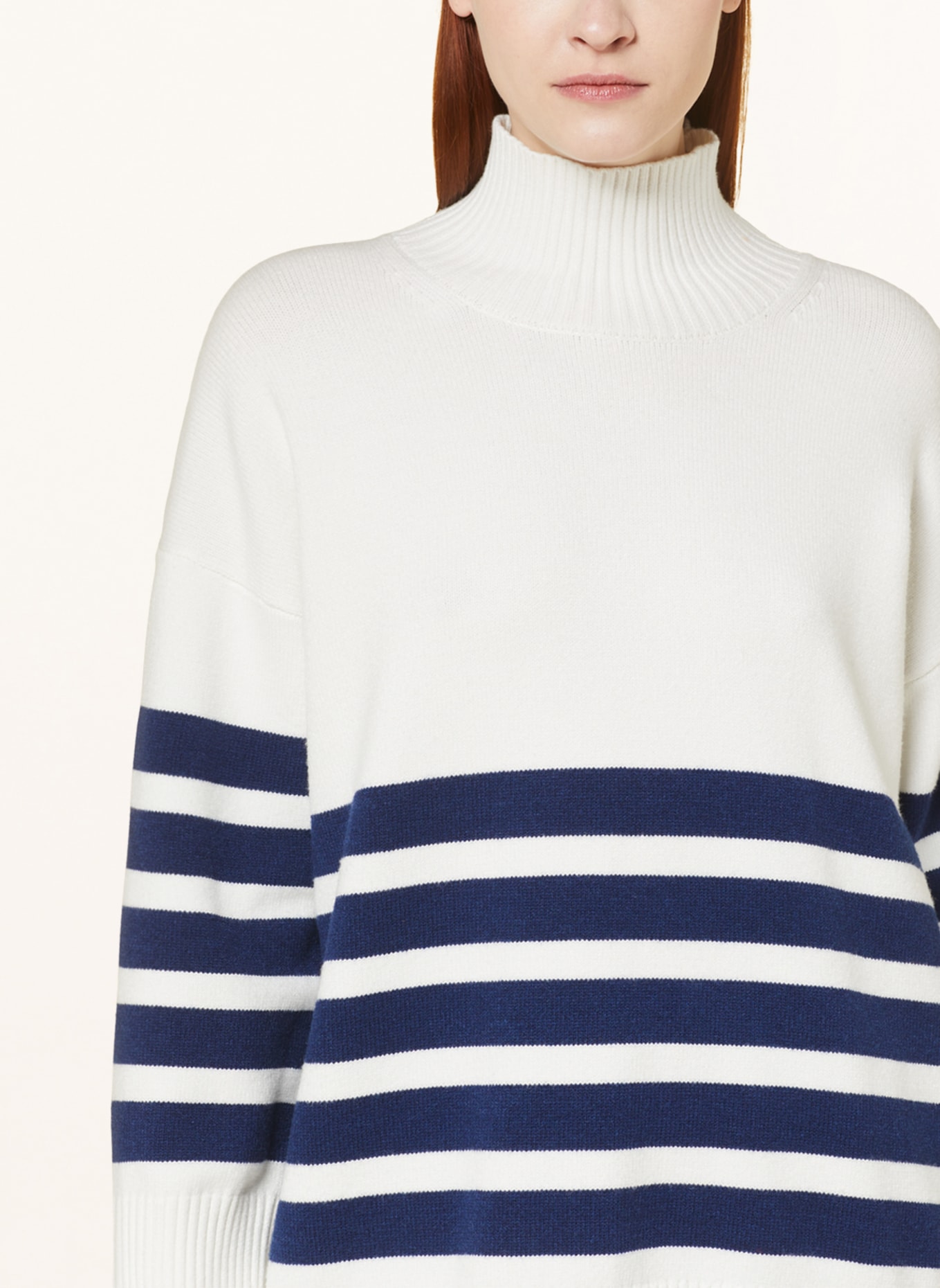 MARC AUREL Turtleneck sweater, Color: WHITE/ DARK BLUE (Image 4)
