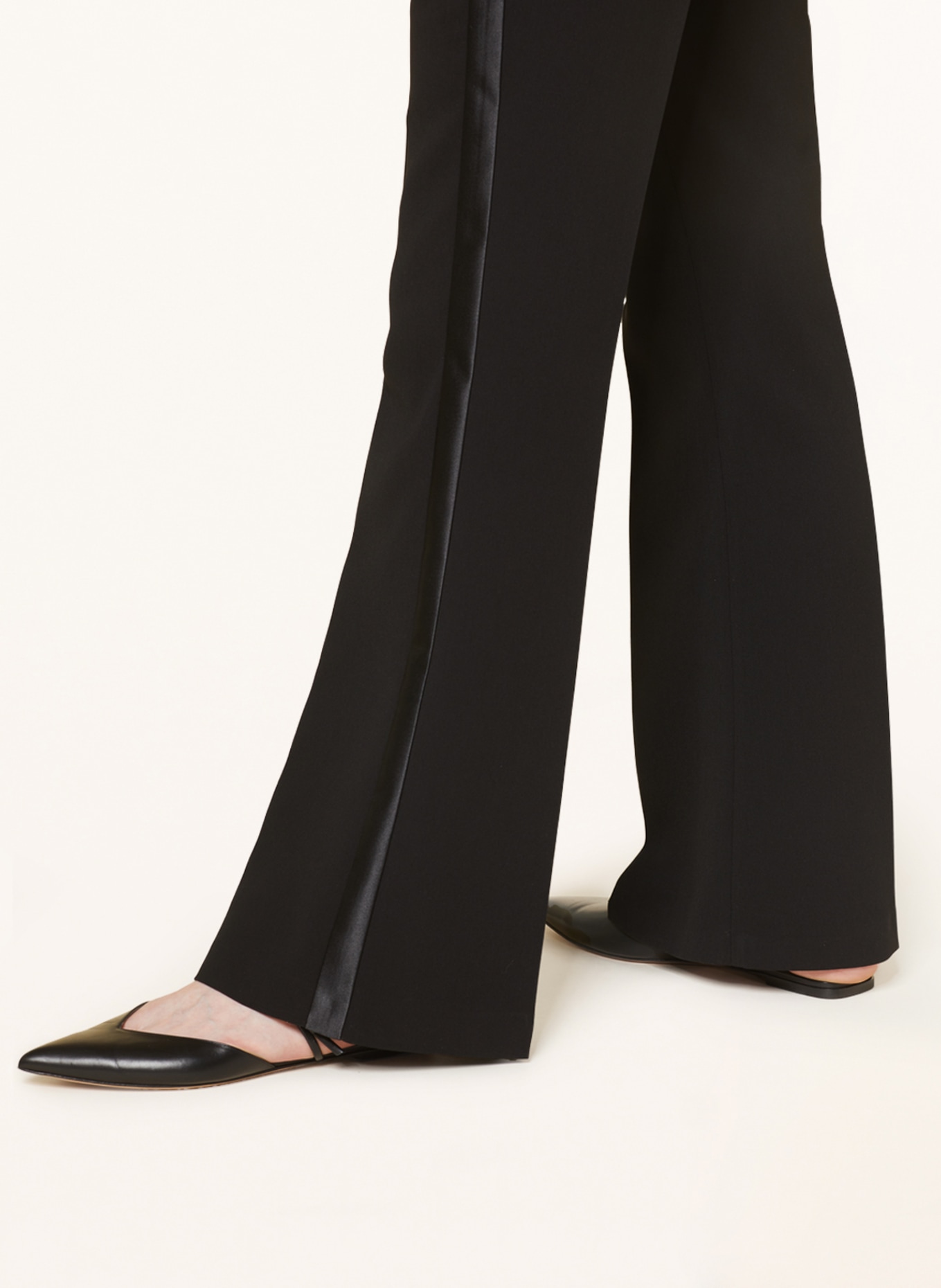 MARC AUREL Wide leg trousers with tuxedo stripes, Color: BLACK (Image 5)