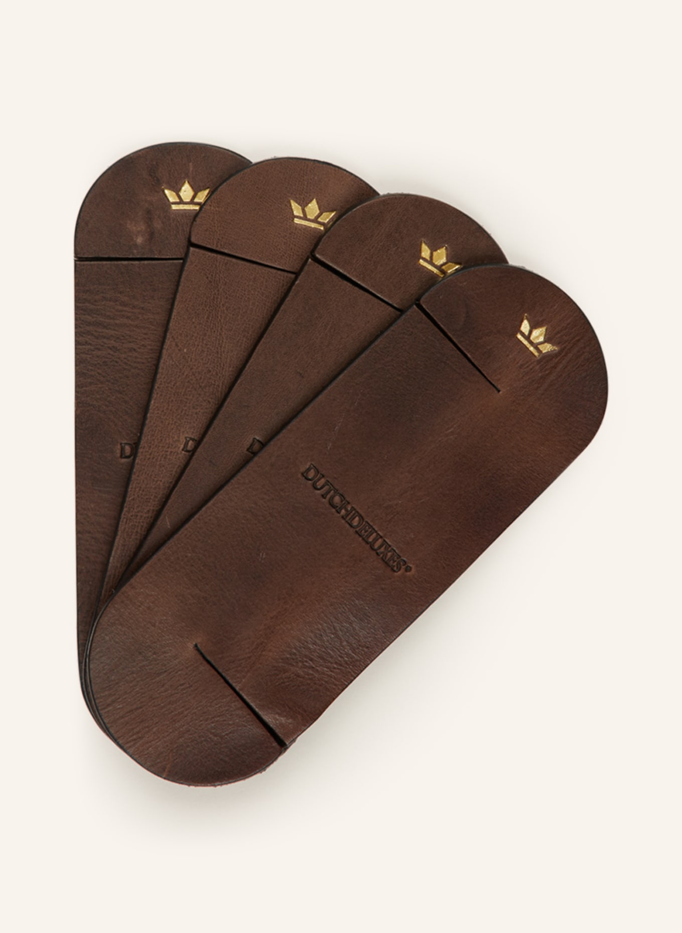 DUTCHDELUXES Kroužky na ubrousky, sada 4 kusů: TMAVĚ HNĚDÁ