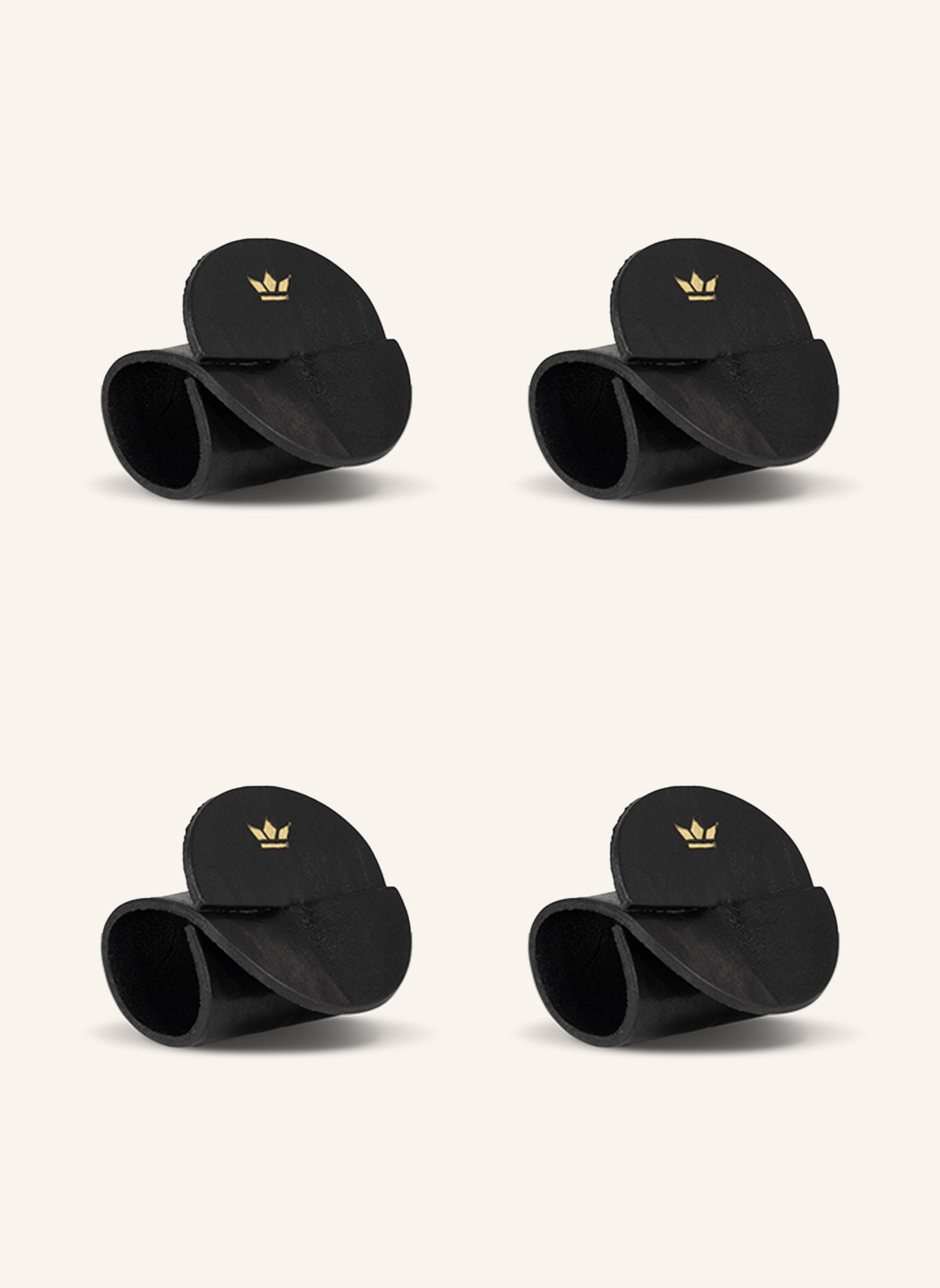 DUTCHDELUXES Set of 4 napkin rings, Color: BLACK (Image 1)