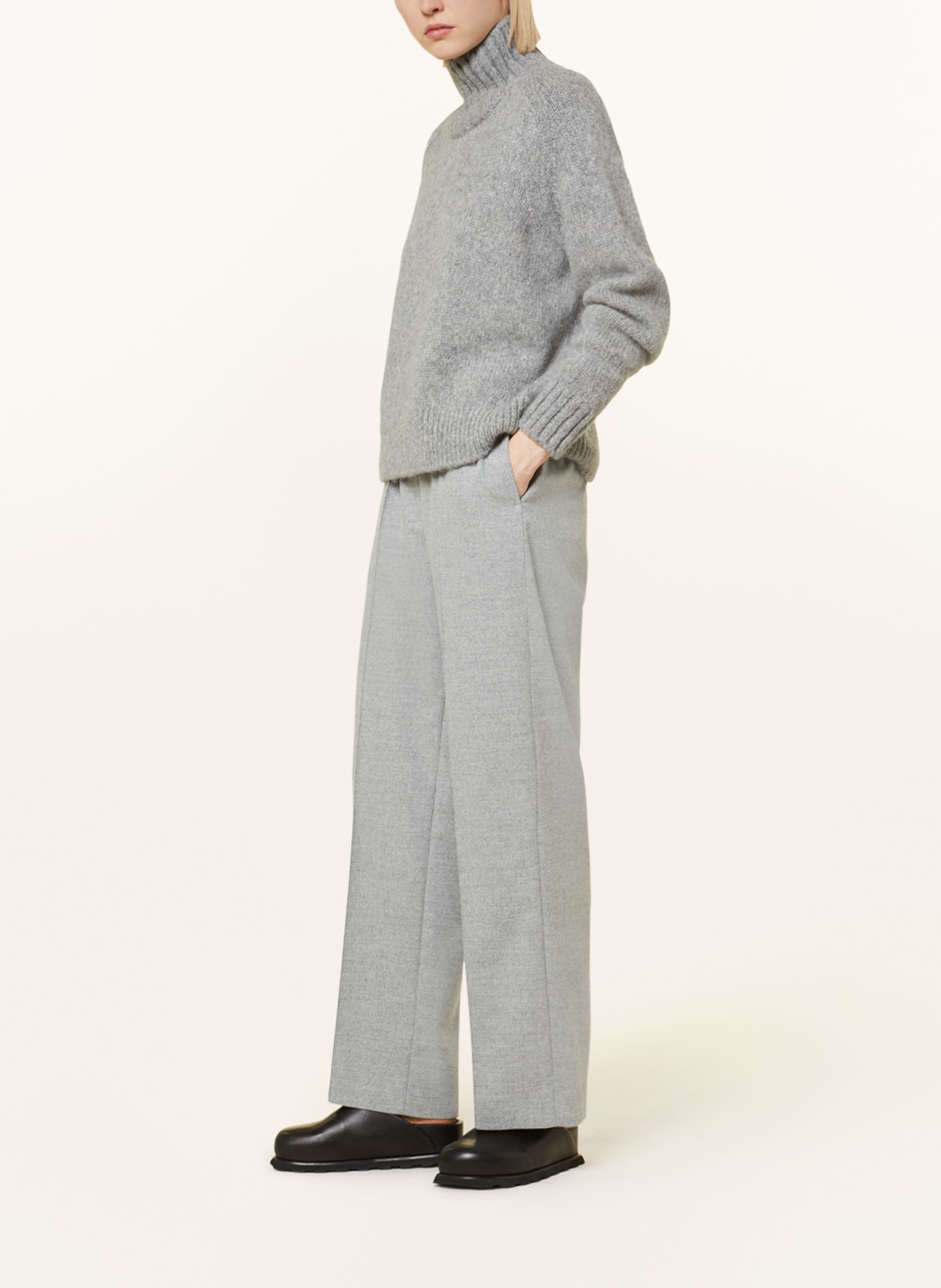 PESERICO EASY Wide leg trousers, Color: GRAY (Image 4)