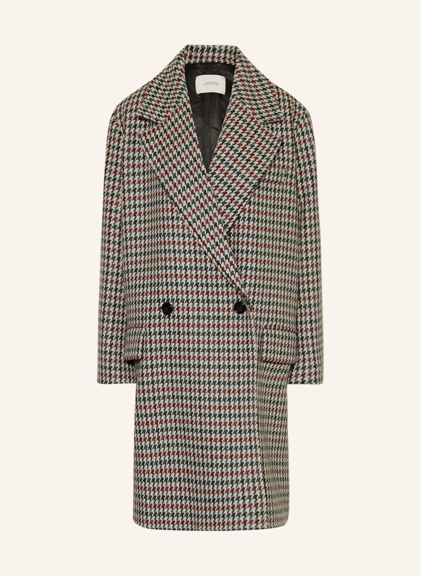 Houndstooth wool coat best sale