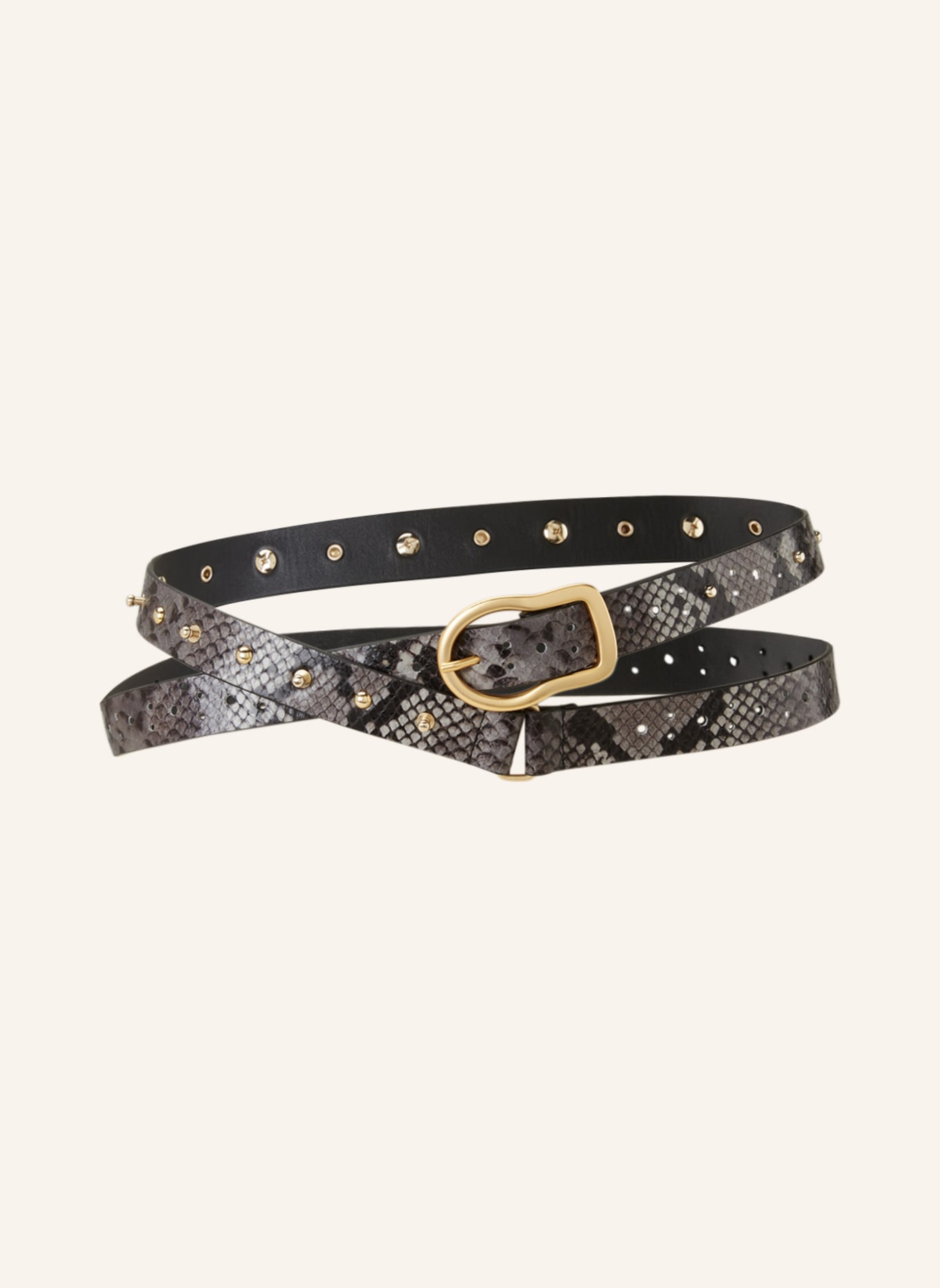 DOROTHEE SCHUMACHER Leather belt, Color: BLACK/ GRAY (Image 2)