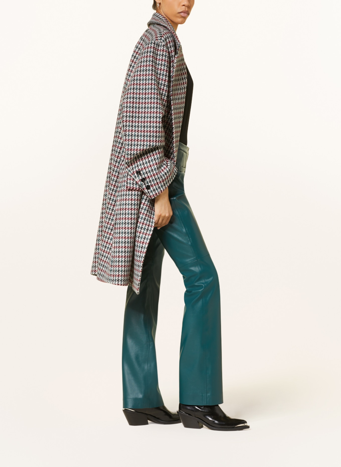 DOROTHEE SCHUMACHER Kalhoty v koženém vzhledu, Barva: PETROLEJOVÁ (Obrázek 4)