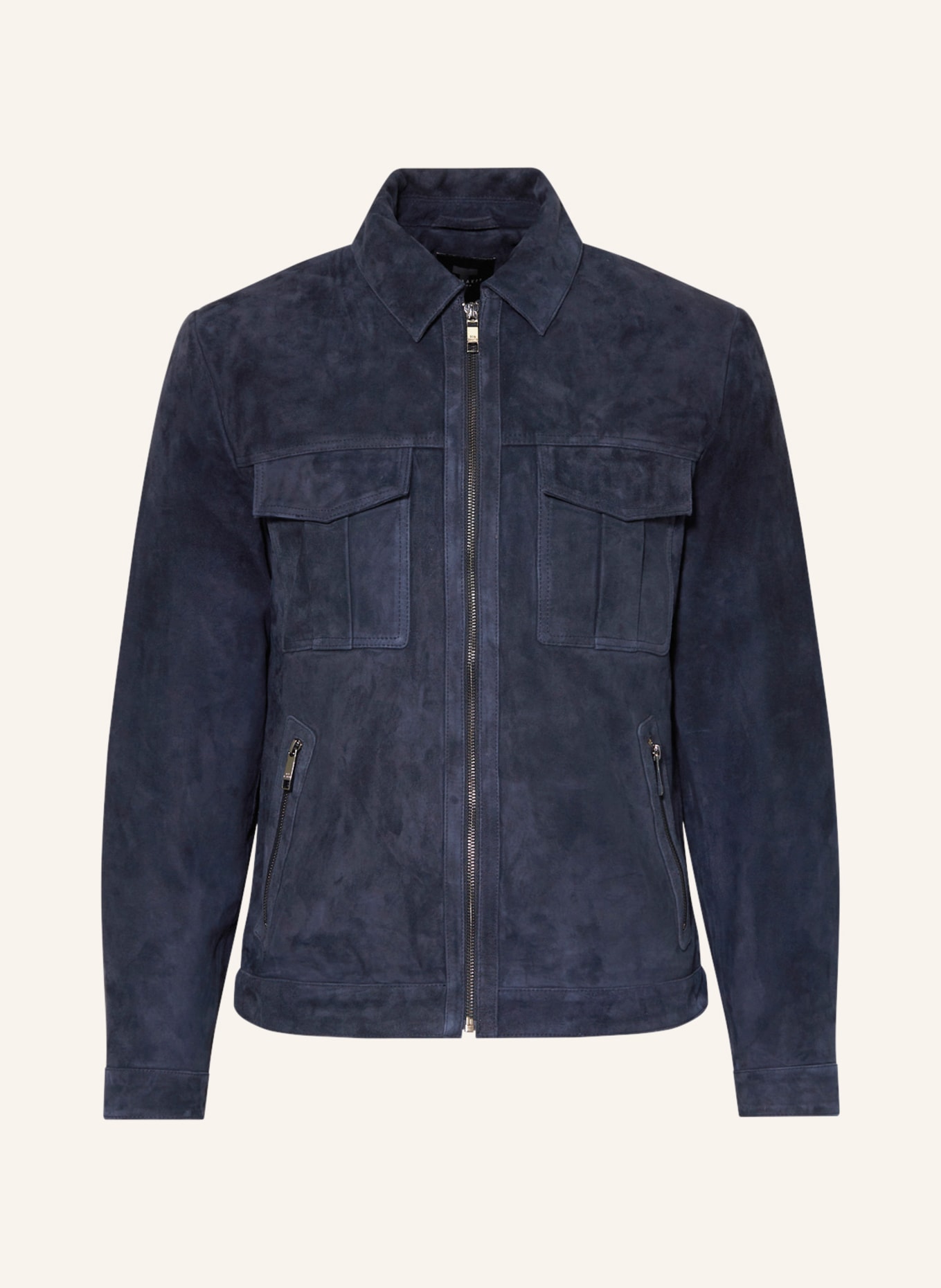 TED BAKER Leather jacket AMPED, Color: DARK BLUE (Image 1)