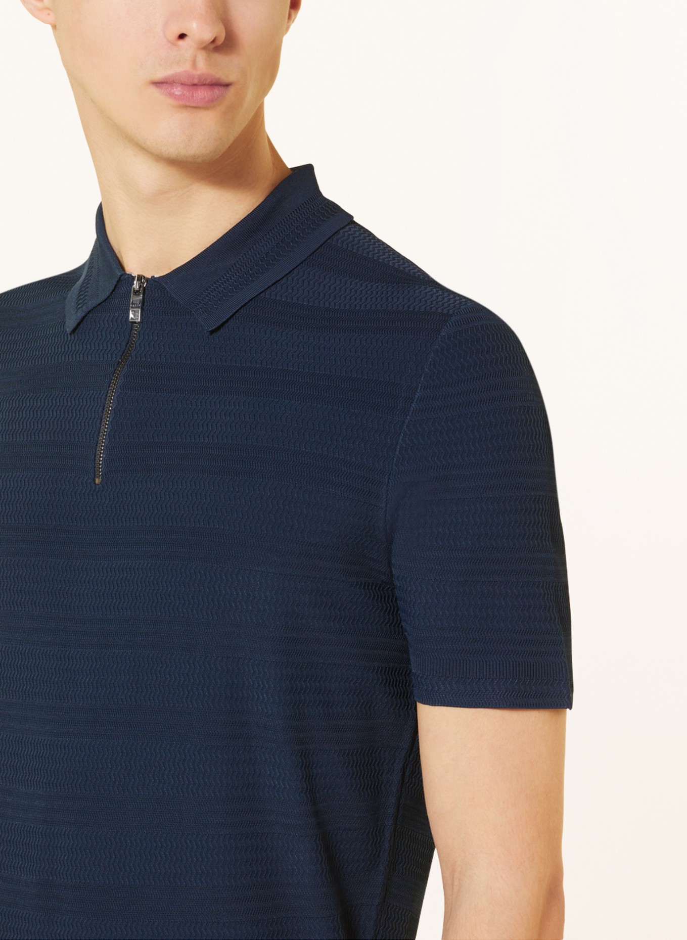 TED BAKER Knitted polo shirt STREE, Color: DARK BLUE (Image 4)