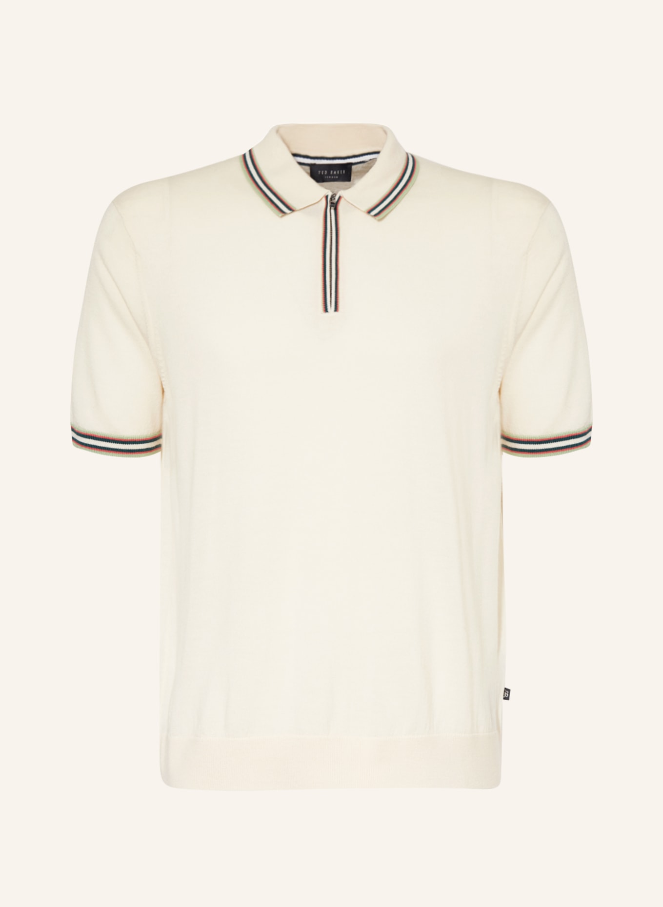 TED BAKER Knitted polo shirt PIERROT regular fit, Color: CREAM (Image 1)