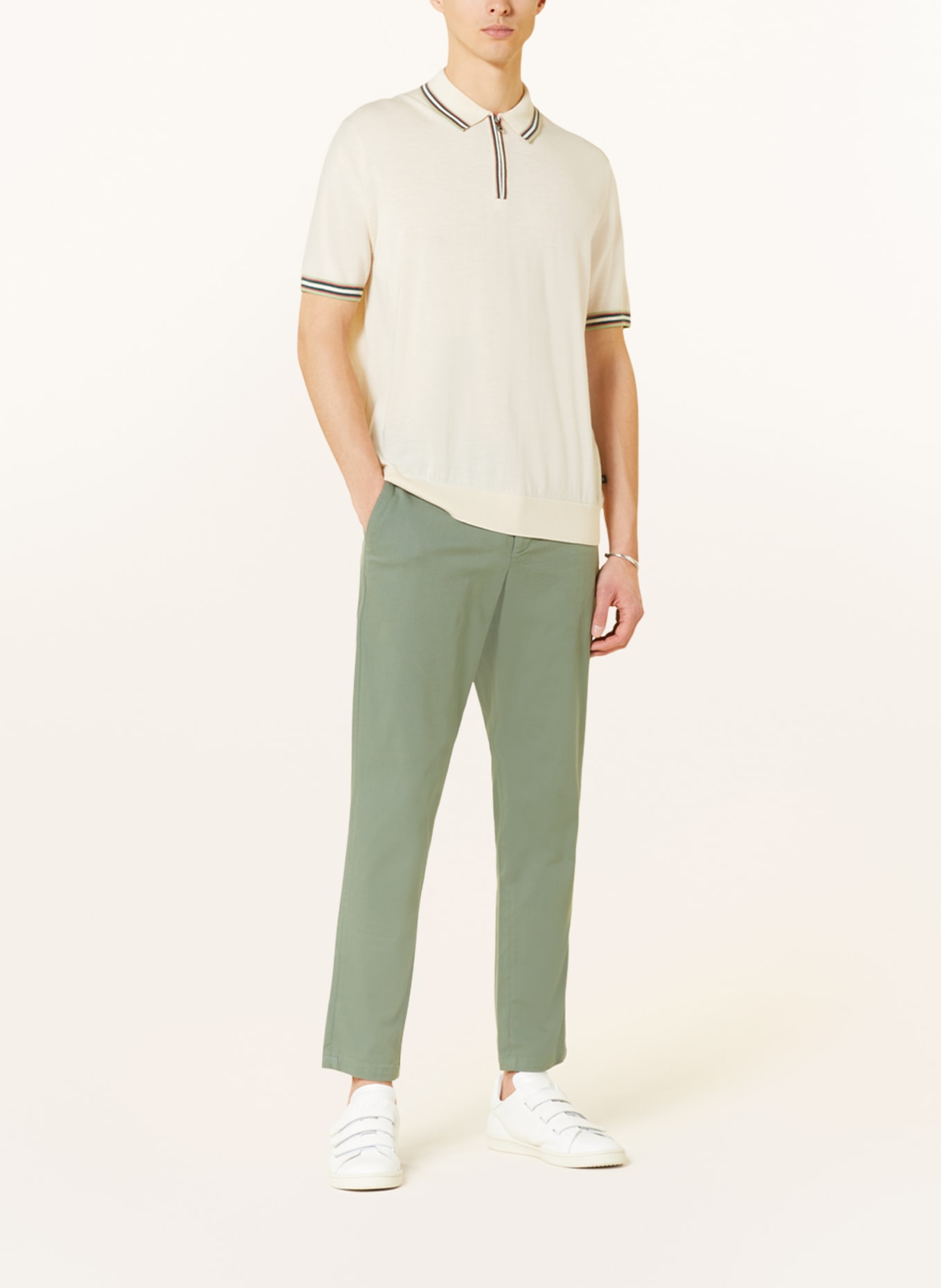 TED BAKER Knitted polo shirt PIERROT regular fit, Color: CREAM (Image 2)