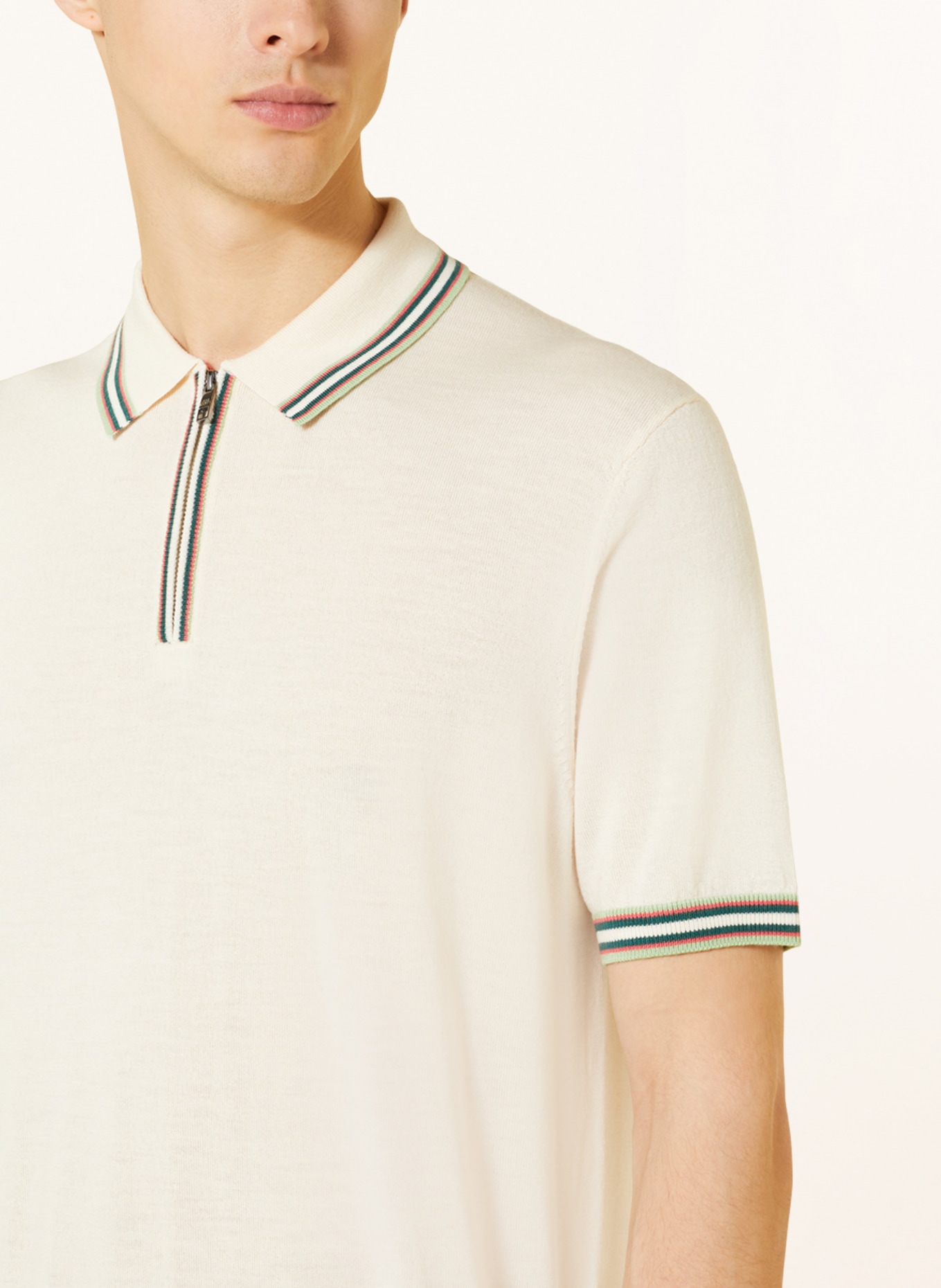 TED BAKER Knitted polo shirt PIERROT regular fit, Color: CREAM (Image 4)