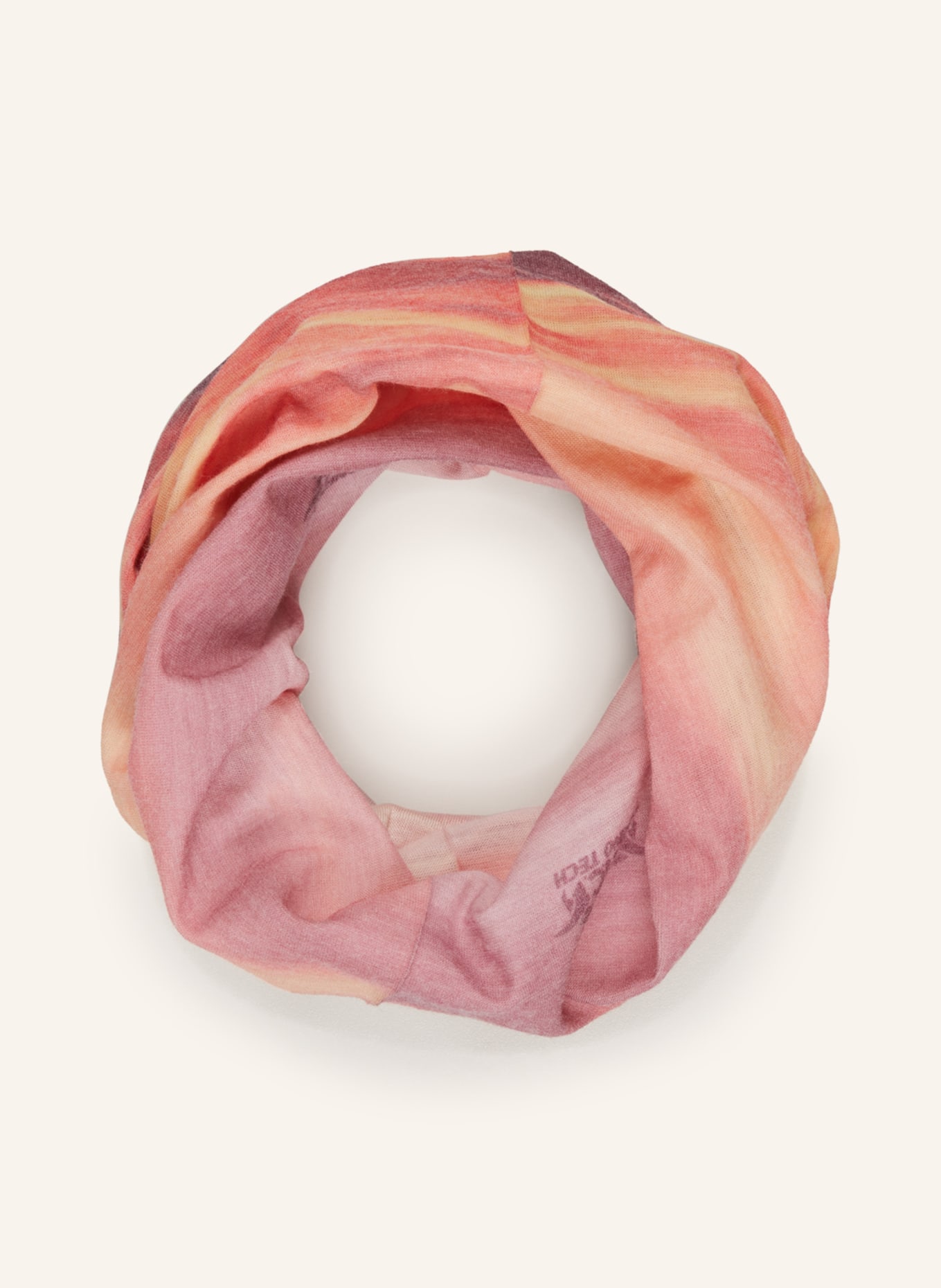 P.A.C. Multifunctional scarf with merino wool, Color: LIGHT RED/ DARK YELLOW (Image 2)