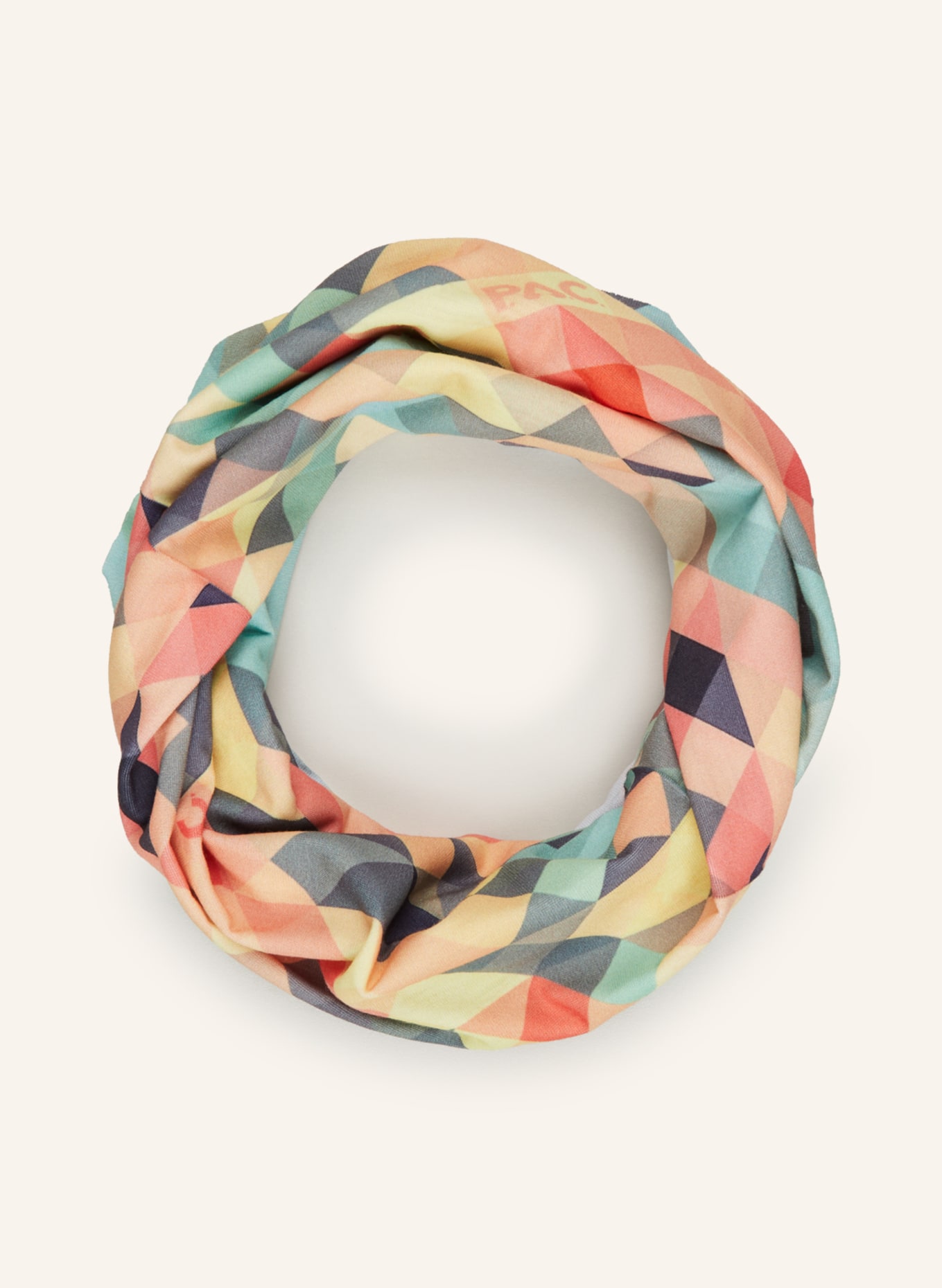 P.A.C. Multifunctional scarf, Color: LIGHT GREEN/ ORANGE (Image 2)