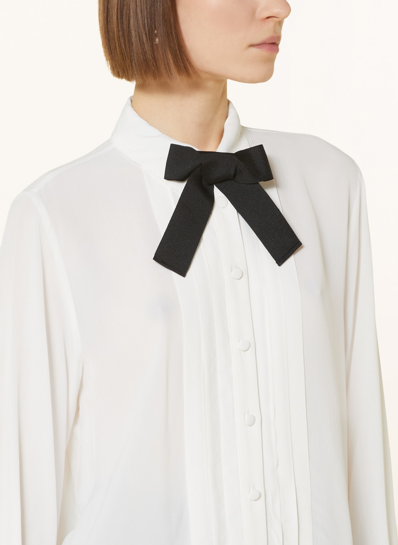 EMPORIO ARMANI Bluse mit abnehmbarer Schluppe, Farbe: WEISS (Bild 4)