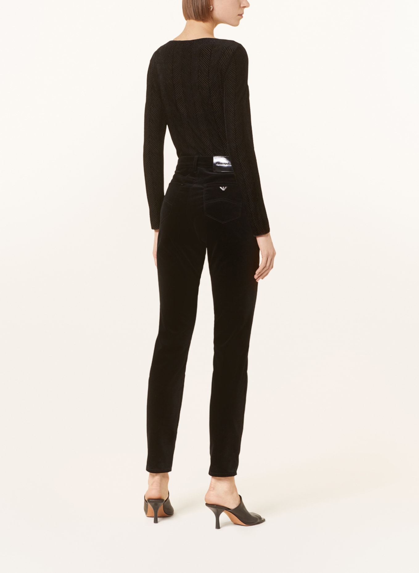 EMPORIO ARMANI Velvet pants, Color: 0999 BLACK (Image 3)