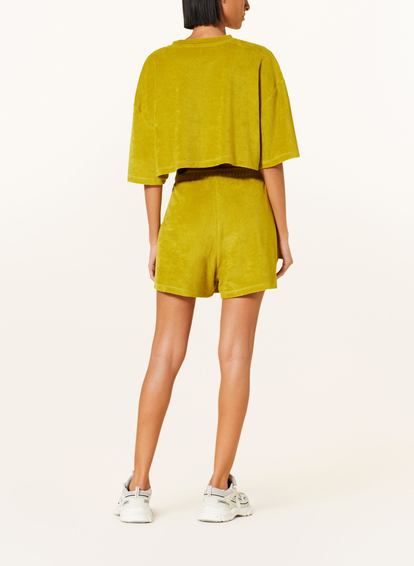 KARO KAUER Cropped shirt made of terry cloth, Color: OLIVE (Image 3)