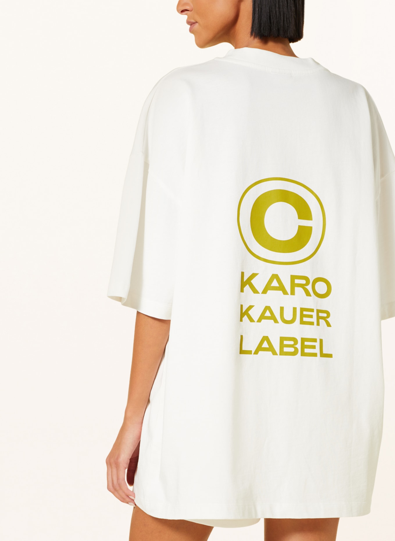 KARO KAUER Oversized-Shirt, Farbe: WEISS/ OLIV (Bild 4)