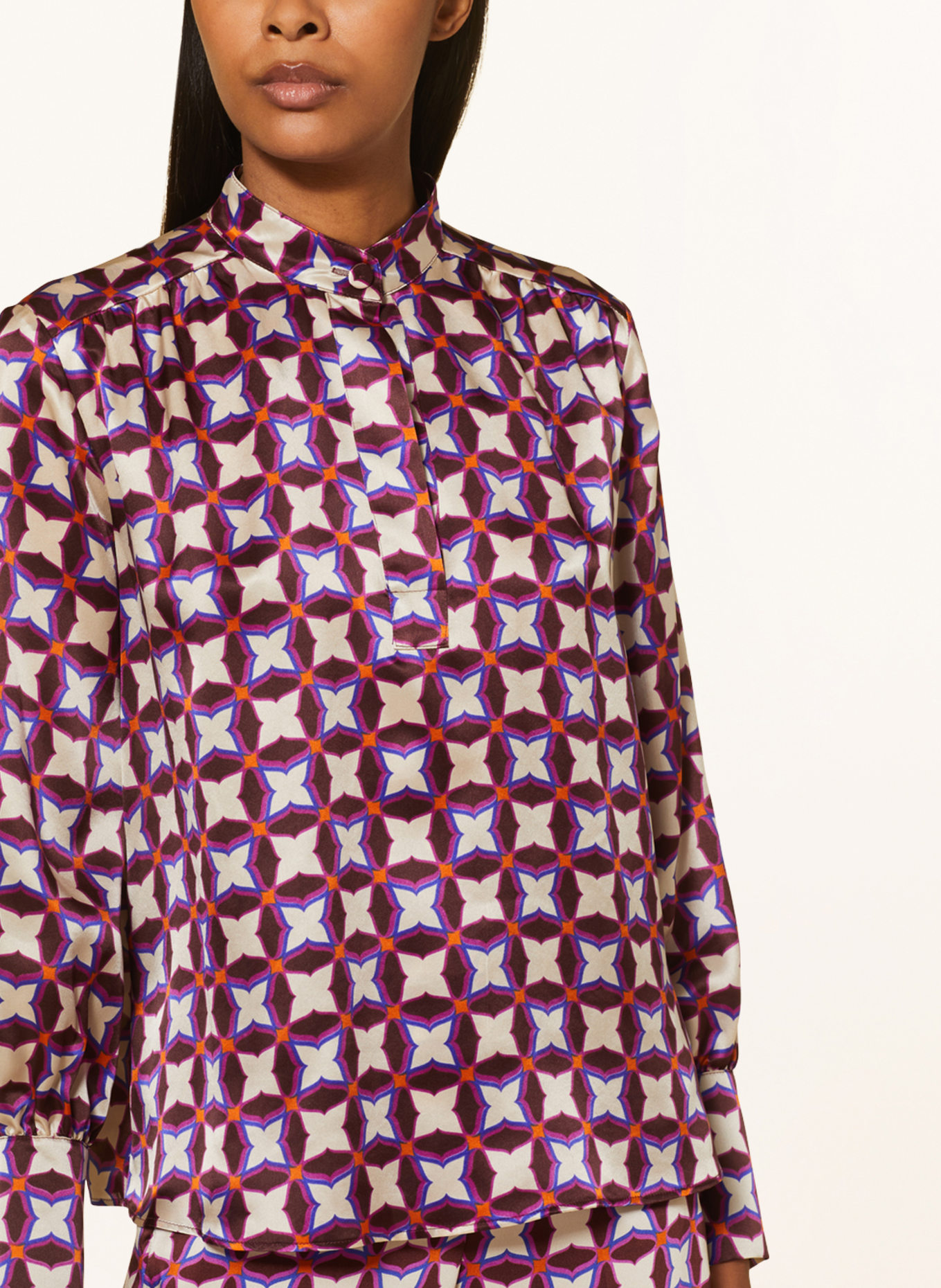 MARELLA Bluzka FALLA z jedwabiu, Kolor: CIEMNOCZERWONY/ FUKSJA/ BEŻOWY (Obrazek 4)