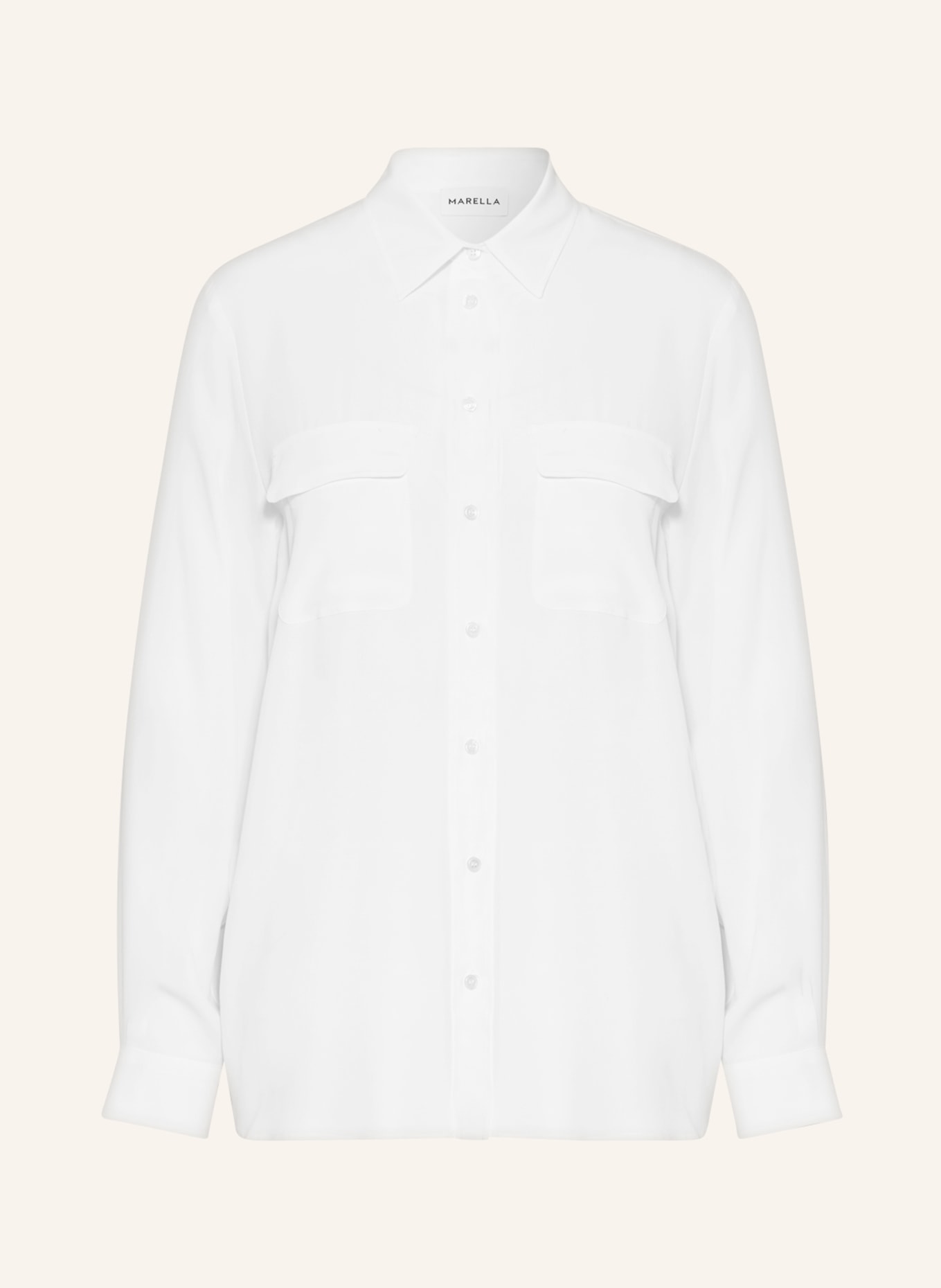 MARELLA Shirt blouse with silk, Color: WHITE (Image 1)