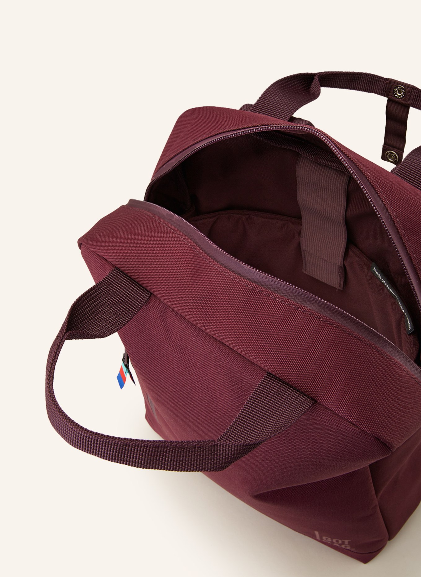 GOT BAG Backpack with laptop compartment, Color: DARK RED (Image 3)