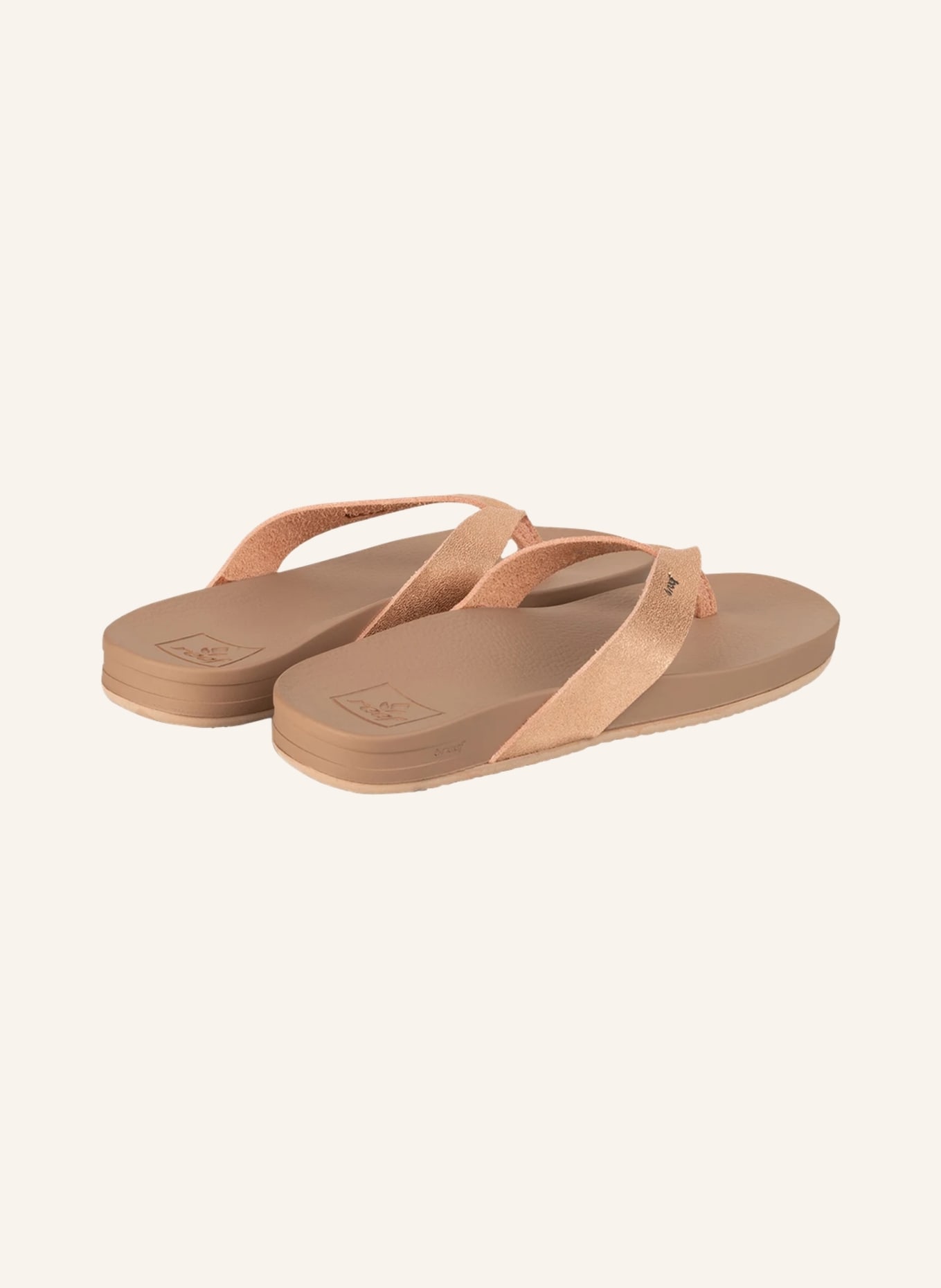 Reef rose shop gold flip flops