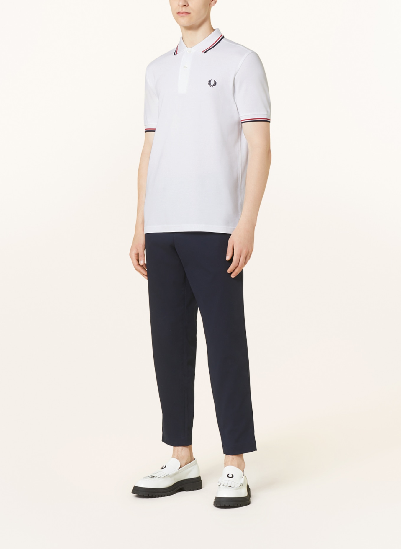 FRED PERRY Piqué-Poloshirt M3600 Straight Fit, Farbe: WEISS (Bild 2)