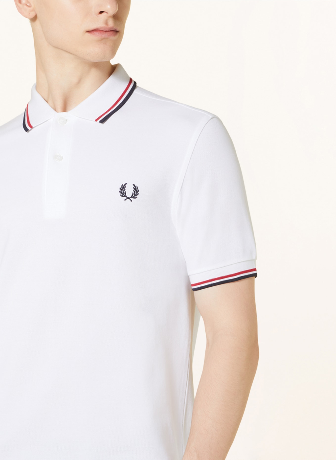 FRED PERRY Piqué poloshirt M3600 straight fit, Color: WHITE (Image 5)