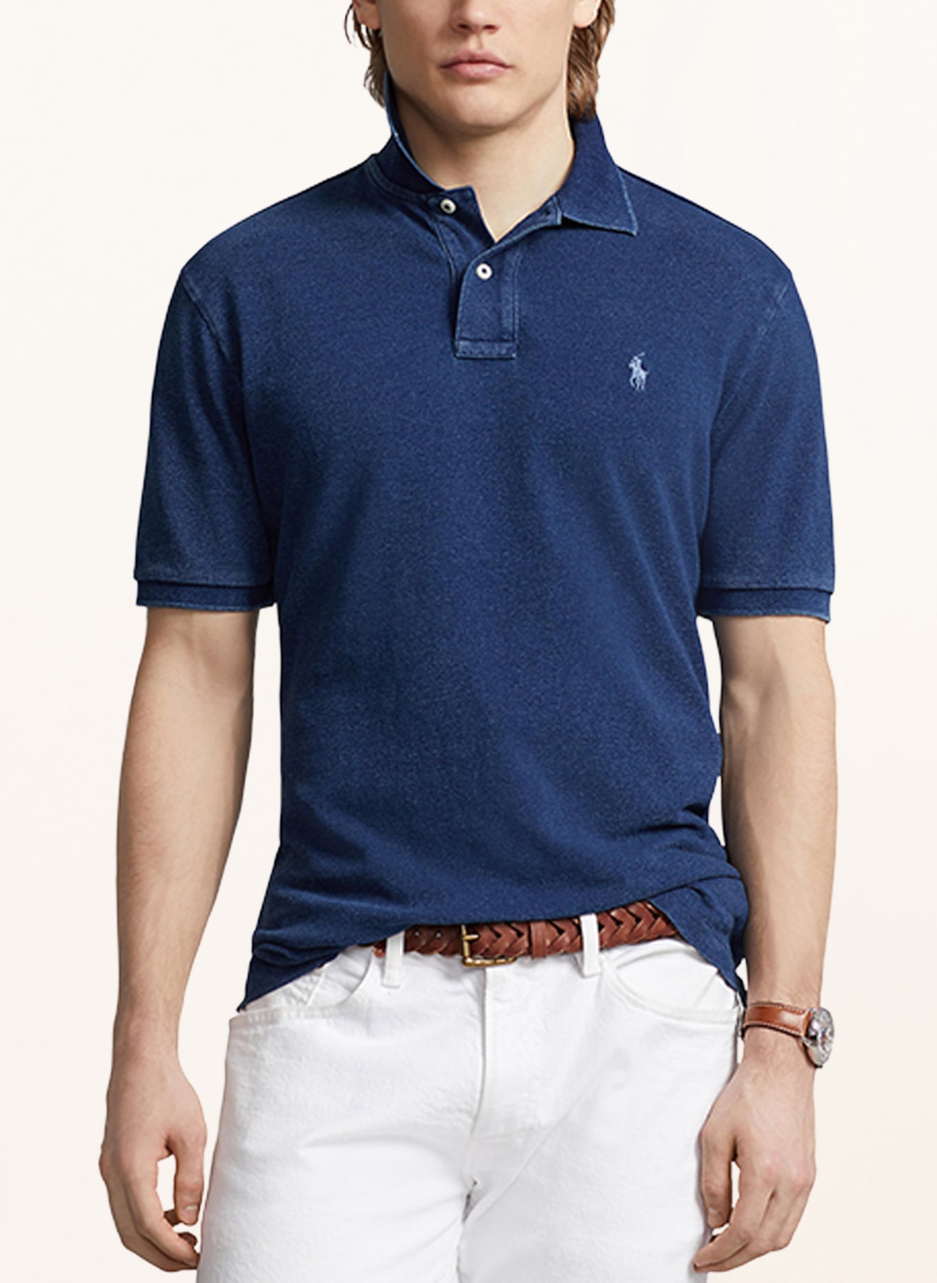 POLO RALPH LAUREN Piqué-Poloshirt Slim Fit, Farbe: BLAU (Bild 4)