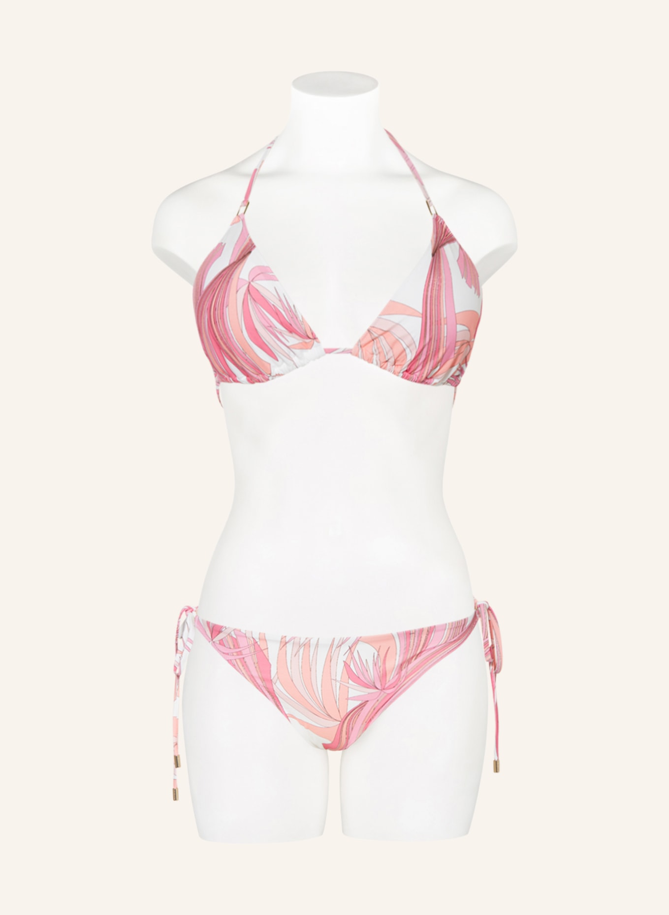 MELISSA ODABASH Triangel-Bikini CANCUN, Farbe: WEISS/ ROSA/ LACHS (Bild 2)