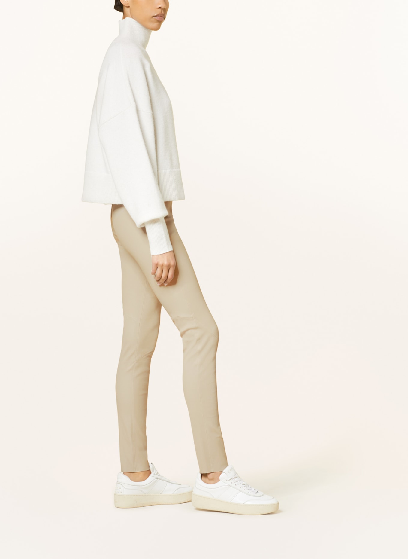 lilienfels Leather trousers, Color: BEIGE (Image 4)