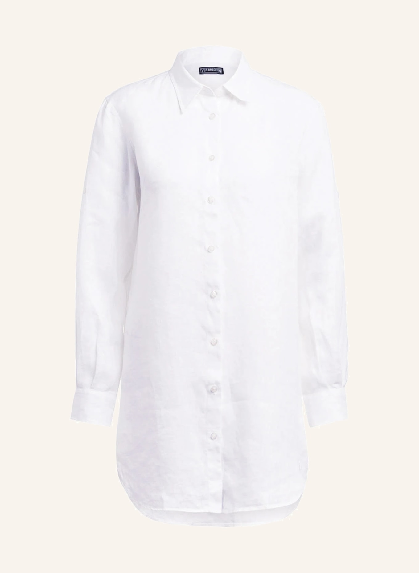 VILEBREQUIN Shirt dress FRAGANCE made of linen, Color: WHITE (Image 1)