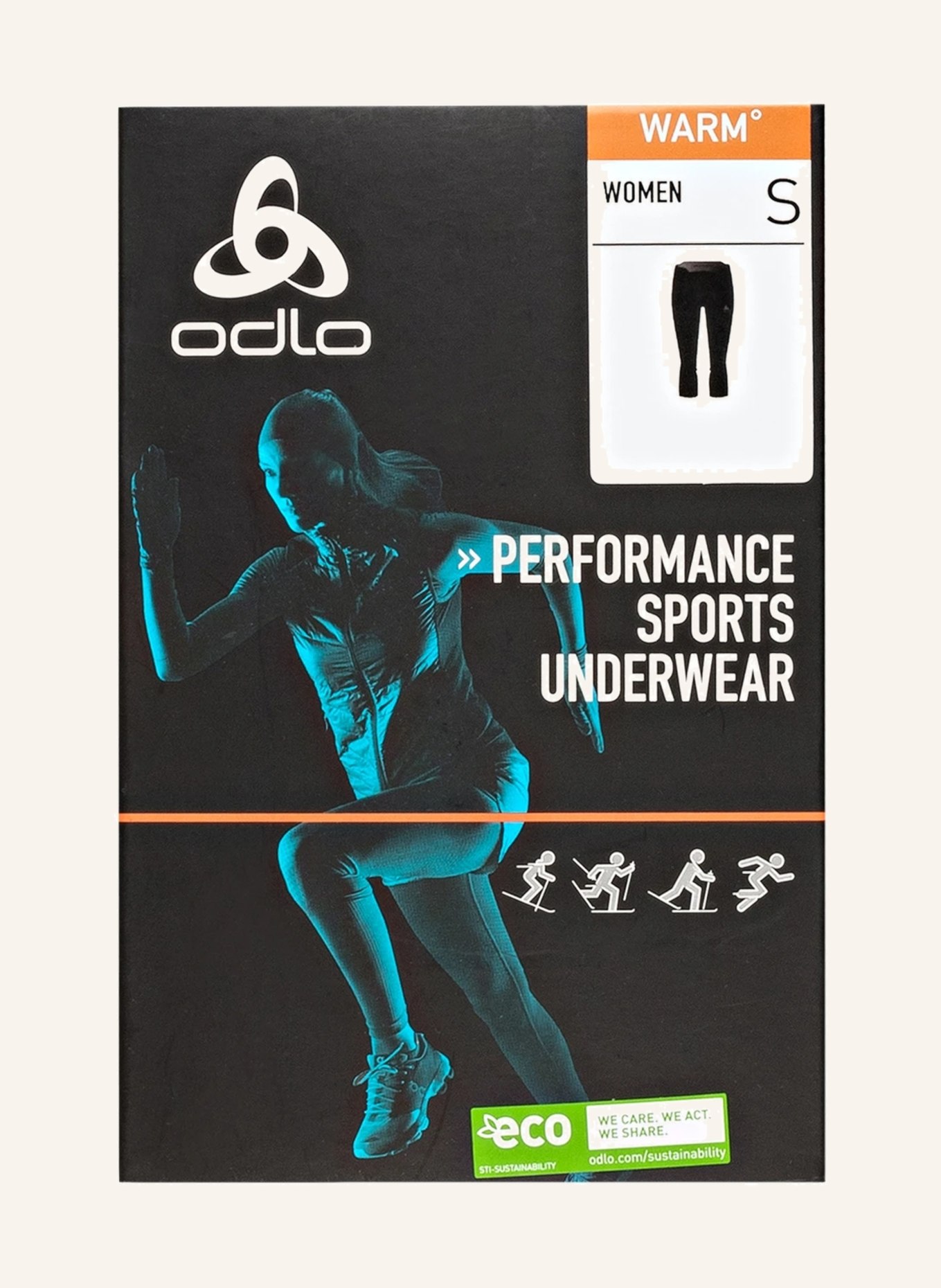 odlo Functional underwear trousers PERFORMANCE WARM ECO with cropped leg length, Color: BLACK/ GRAY (Image 6)