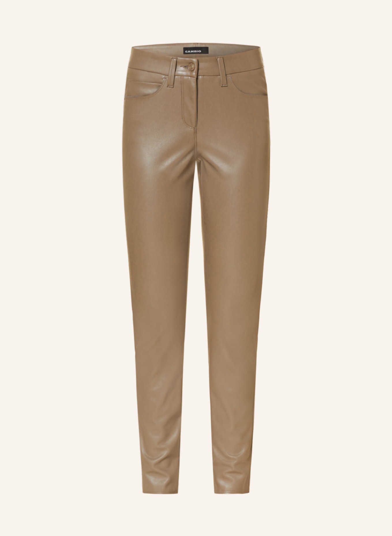CAMBIO Trousers RAY in leather look, Color: TAUPE (Image 1)