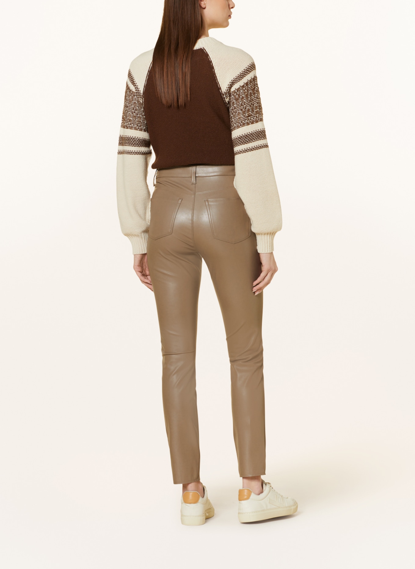 CAMBIO Trousers RAY in leather look, Color: TAUPE (Image 3)
