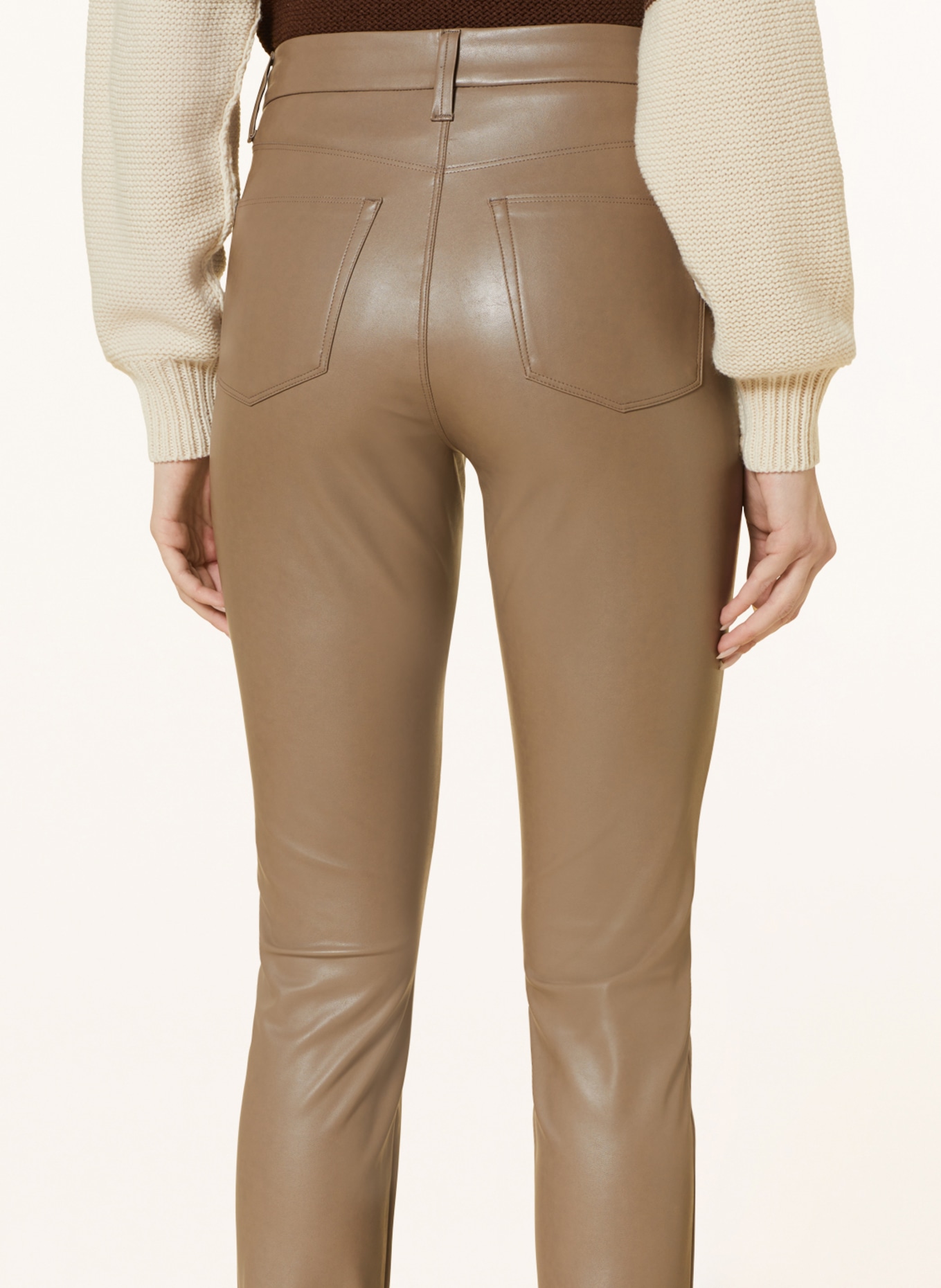 CAMBIO Trousers RAY in leather look, Color: TAUPE (Image 5)
