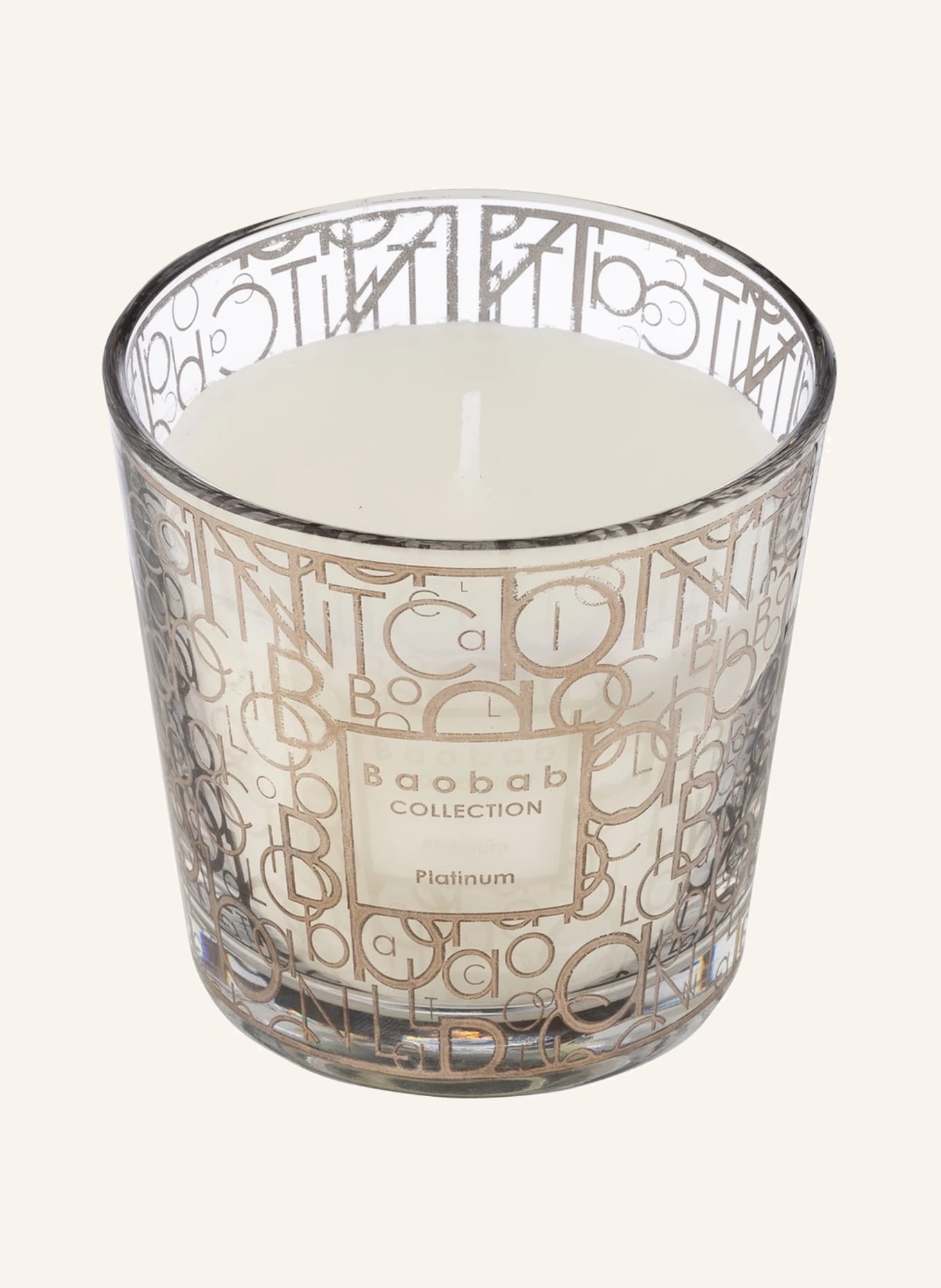 Baobab COLLECTION Duftkerze: WEISS / PLATIN