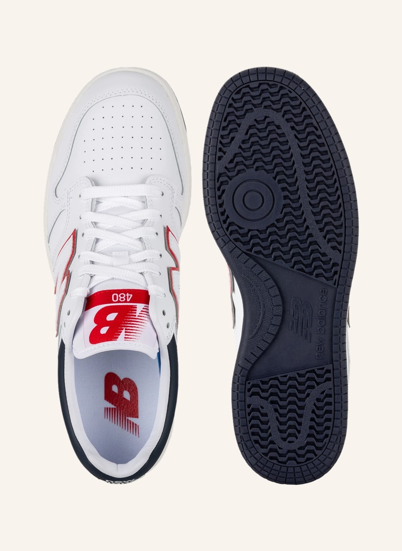 new balance Sneakers 480, Color: WHITE/ RED (Image 5)