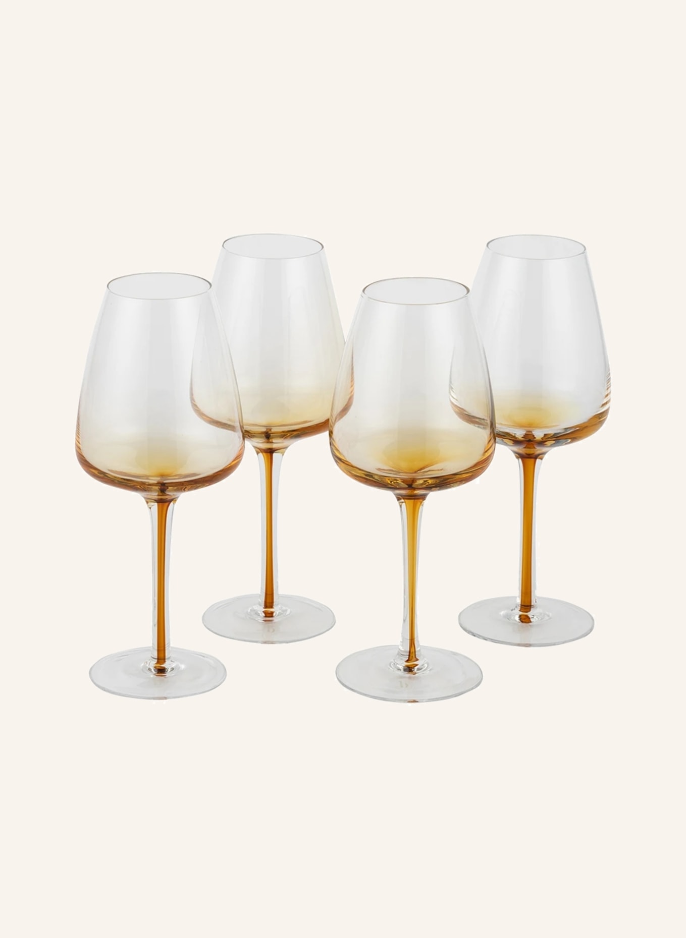 BROSTE COPENHAGEN Set of 4 wine glasses AMBER, Color: DARK YELLOW (Image 1)