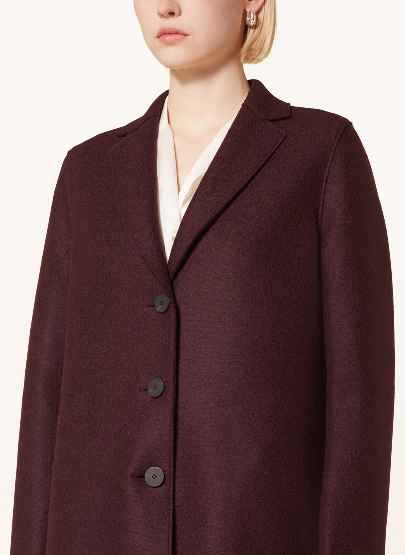 HARRIS WHARF LONDON Wool coat, Color: DARK RED (Image 4)